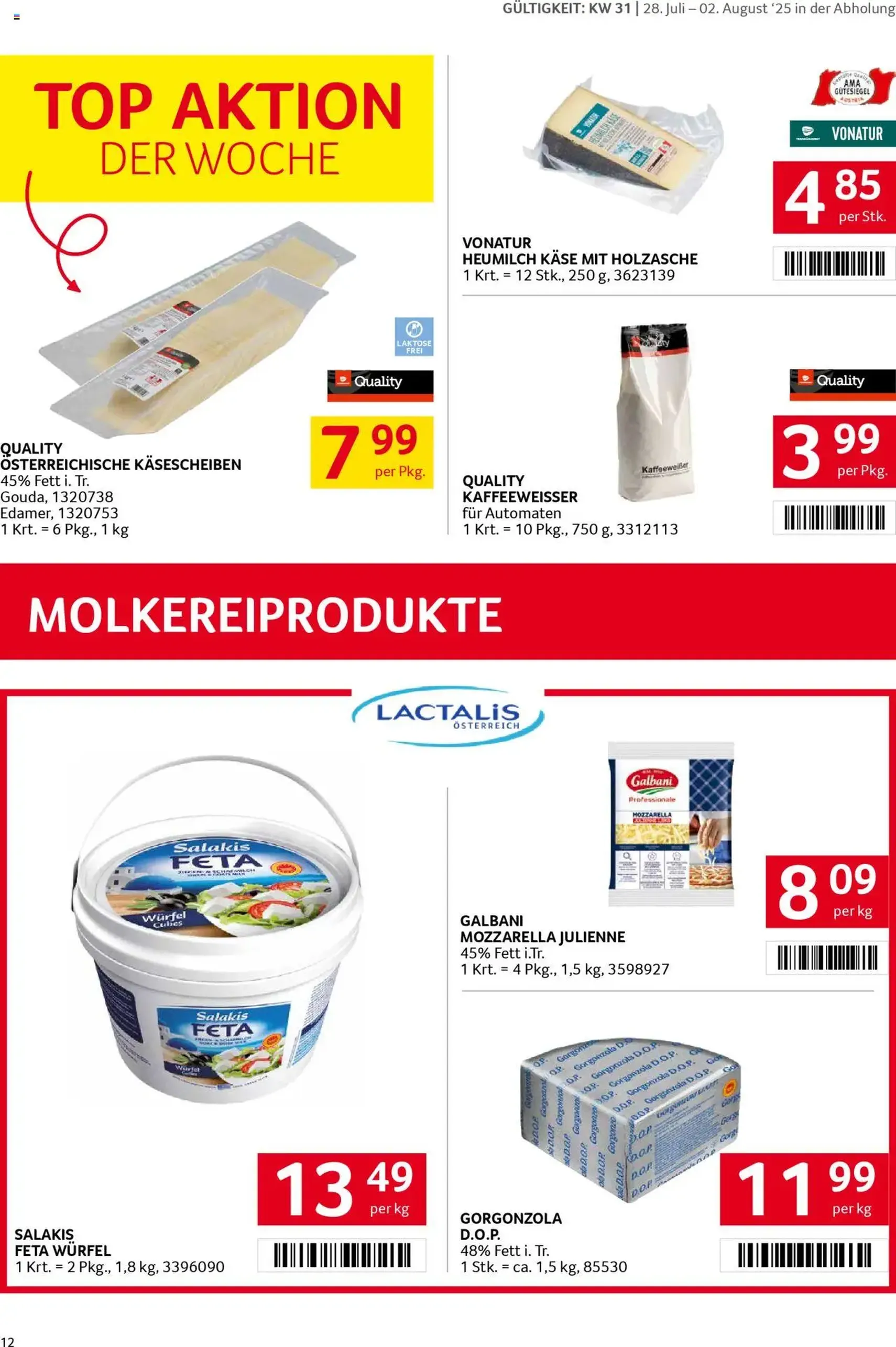 Transgourmet Flugblatt - Gültiger Prospekt ab 27.07.2025, Seite 12 von insgesamt 28 Transgourmet Flugblatt - Gültiger Prospekt ab 27.07.2025, Seite 12 von insgesamt 28