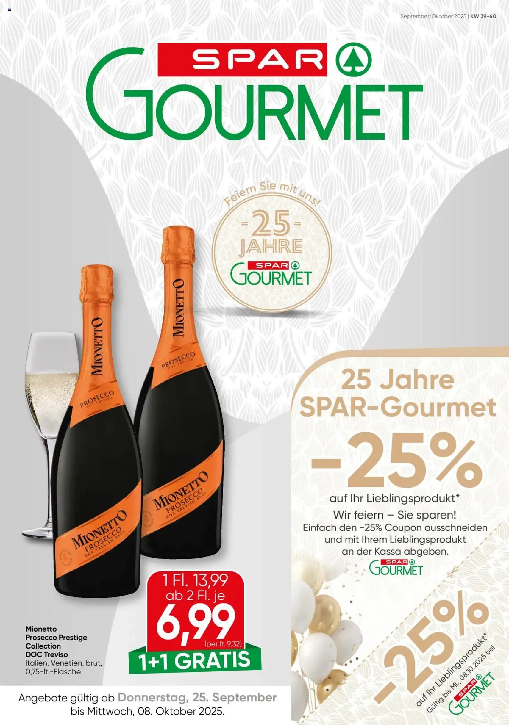 SPAR Gourmet Flugblatt - Gültiger Prospekt ab 25.09.2025, Seite 1 von insgesamt 12