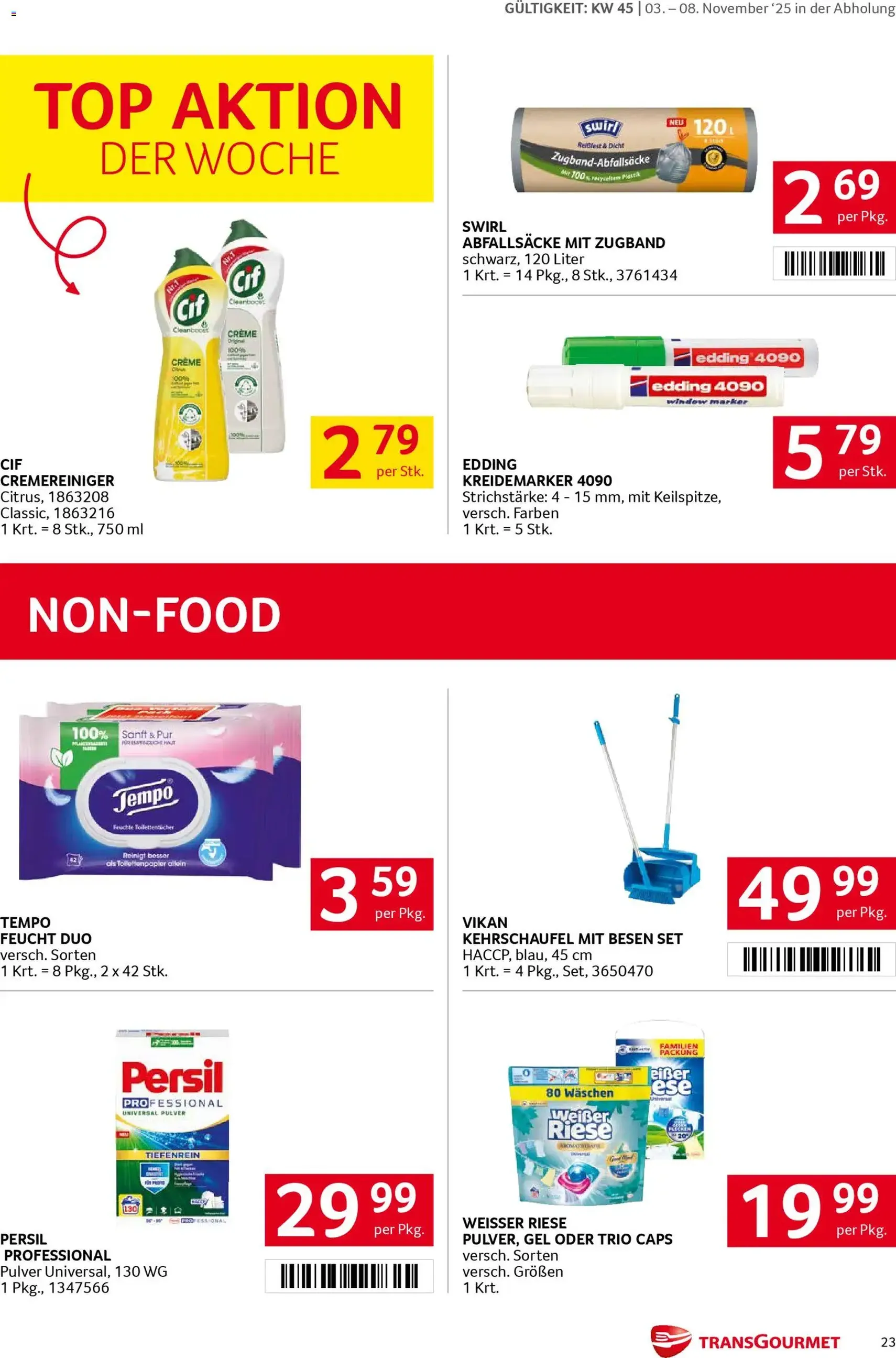 Transgourmet Flugblatt - Gültiger Prospekt ab 03.11.2025, Seite 23 von insgesamt 36