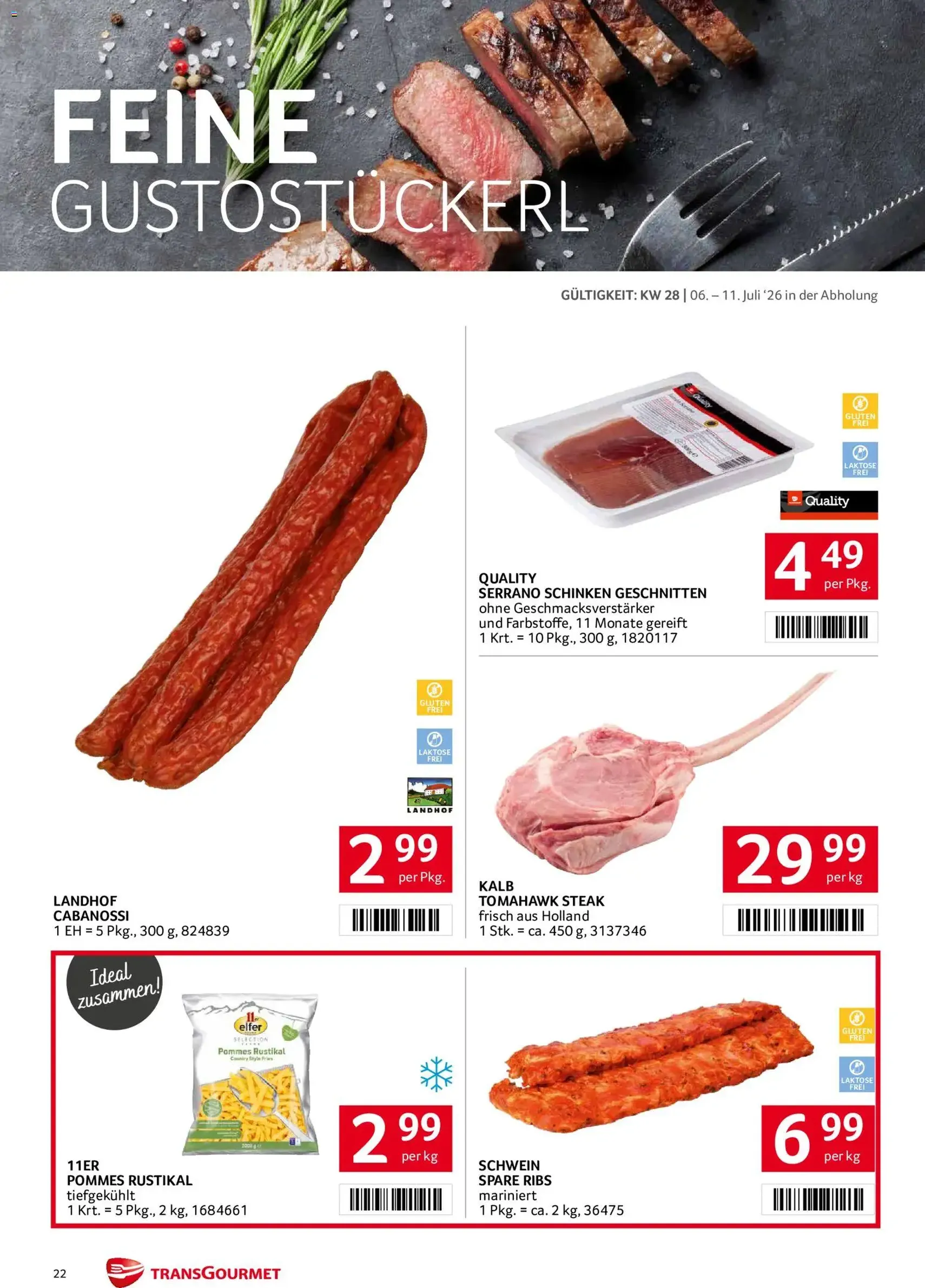 Transgourmet Flugblatt - Gültiger Prospekt ab 06.07.2026, Seite 22 von insgesamt 28