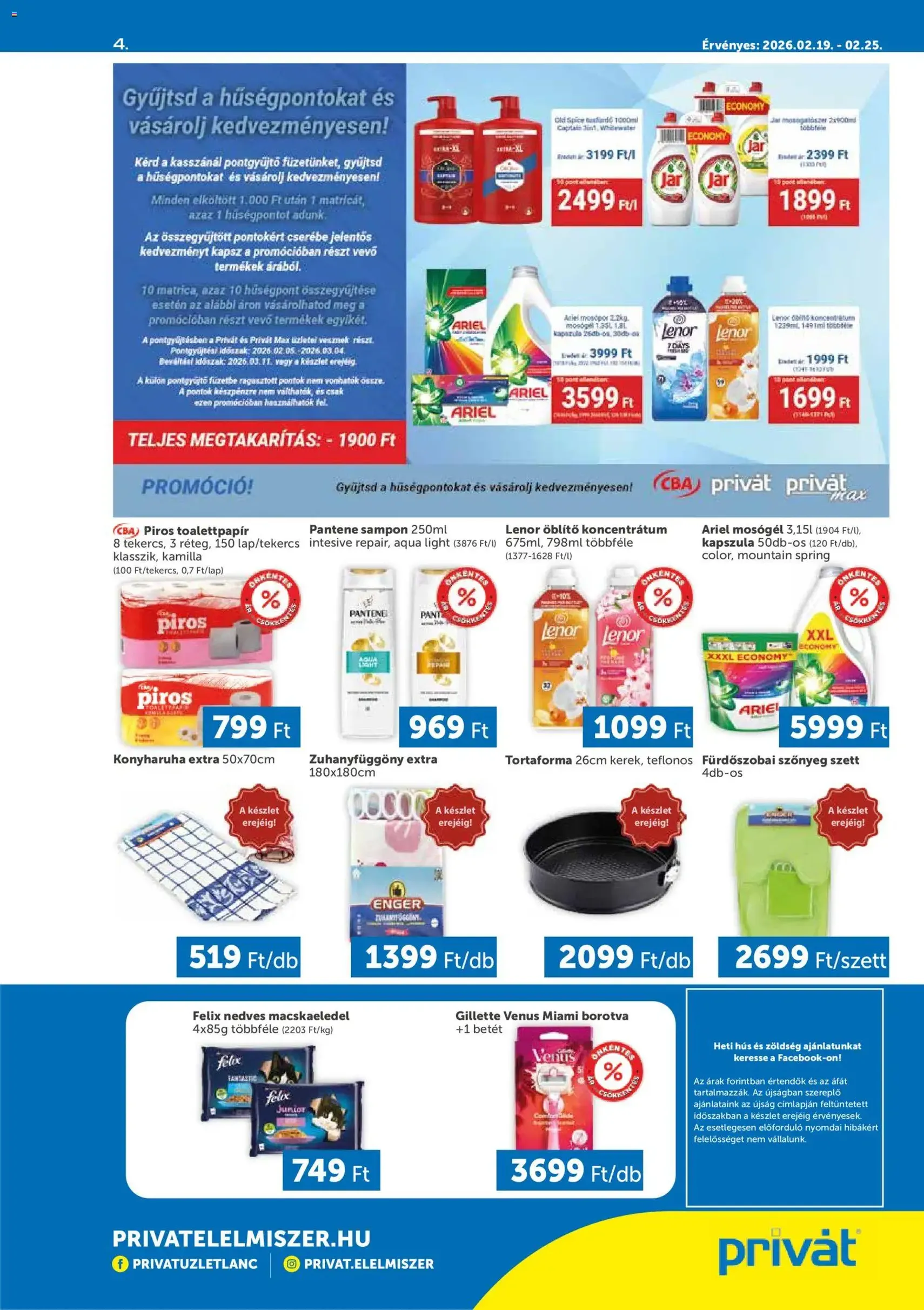 PRIVÁT Akciós újság - 2026.02.19. érvényes szórólap 4 oldal 4 oldalból