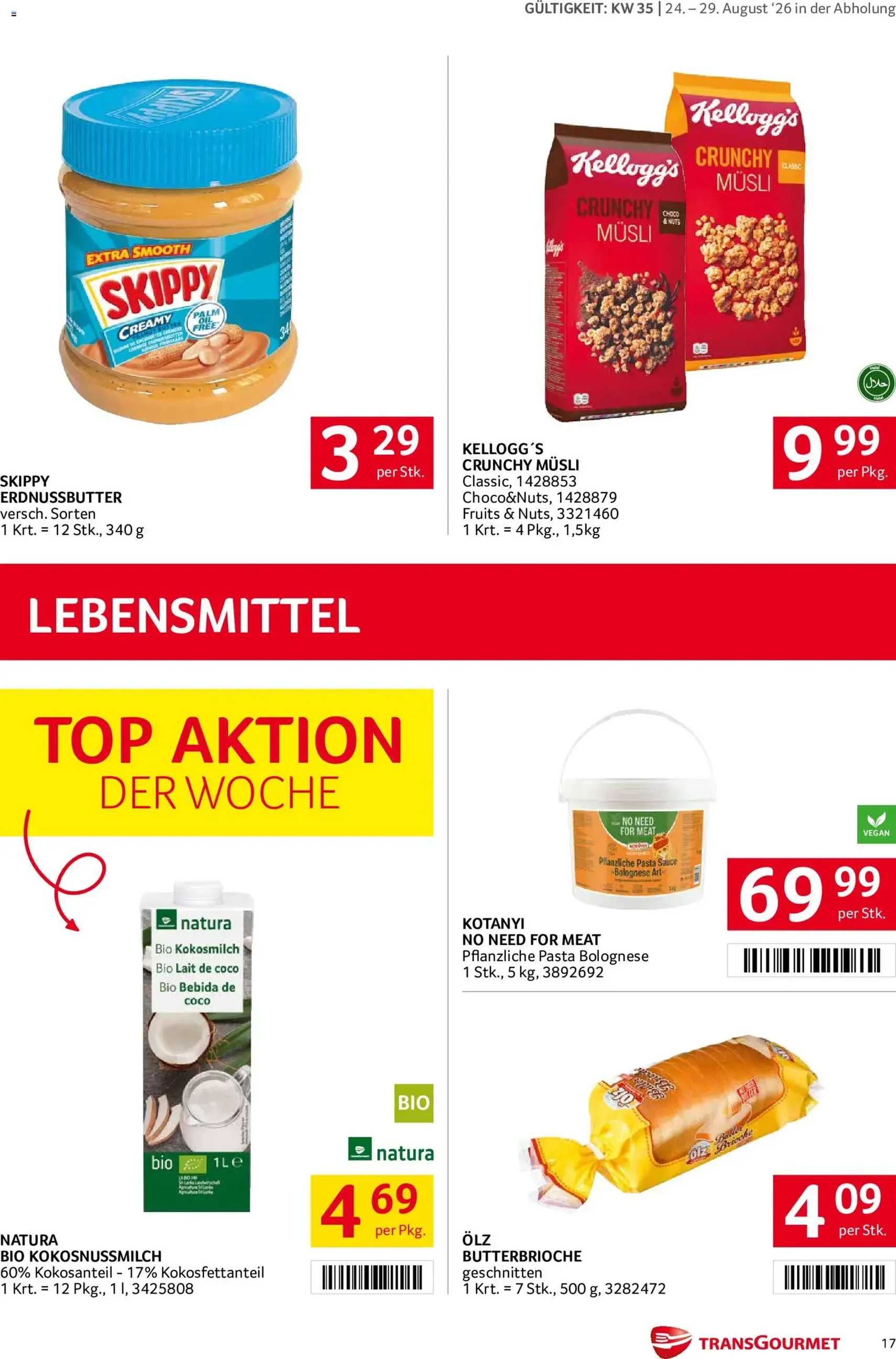Transgourmet Flugblatt - Gültiger Prospekt ab 24.08.2026, Seite 17 von insgesamt 28
