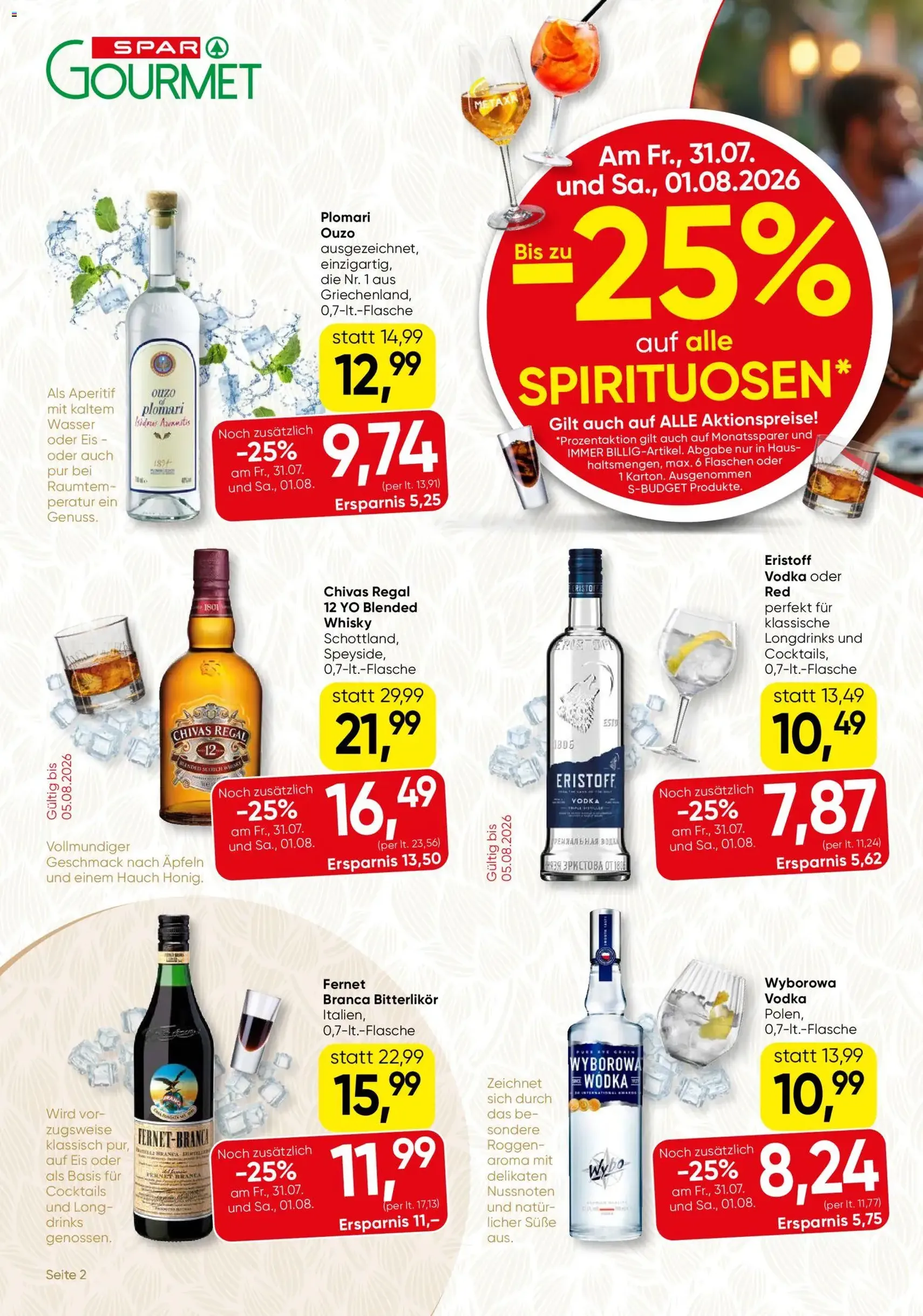 SPAR Gourmet Flugblatt - Gültiger Prospekt ab 30.07.2026, Seite 2 von insgesamt 12