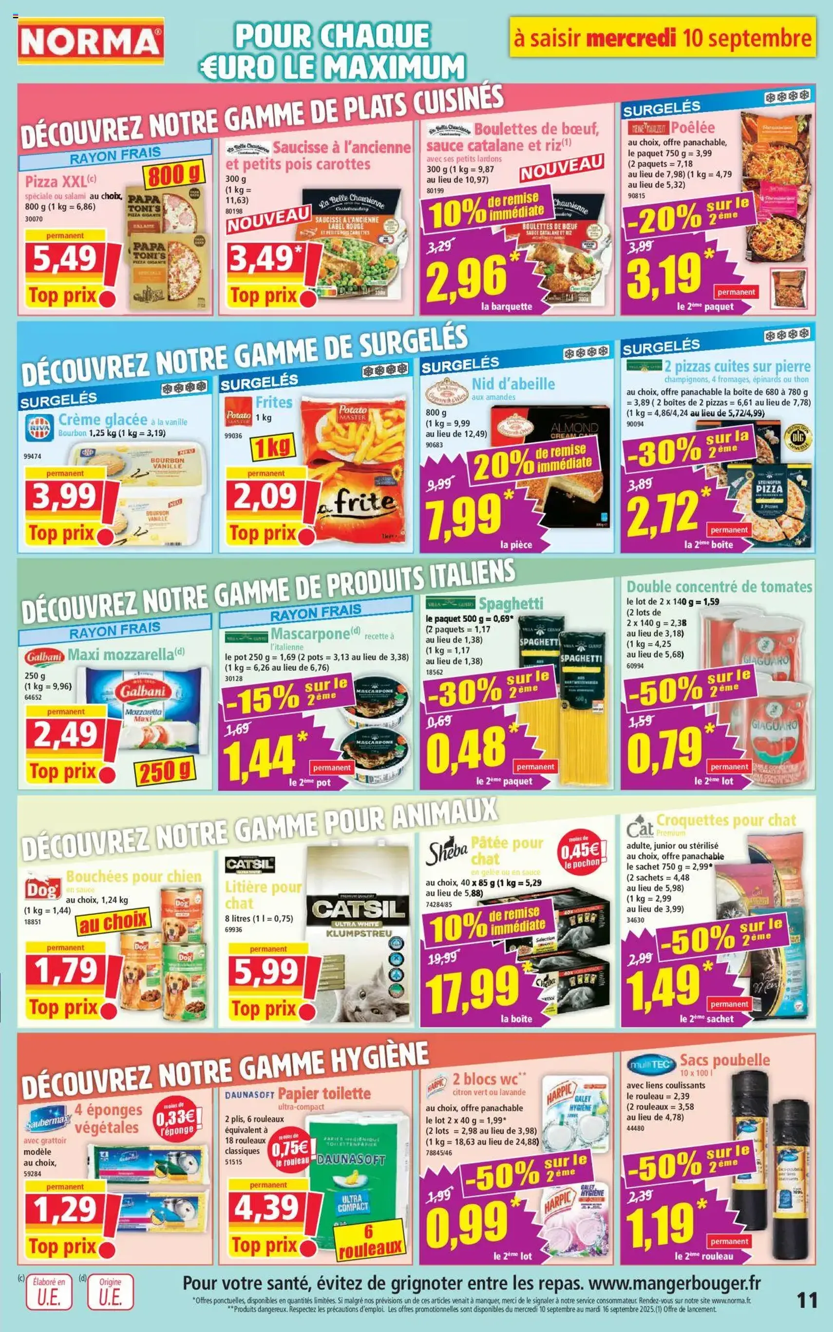 Norma catalogue - brochure valable à partir du 10/09/2025, page 11 sur 14
