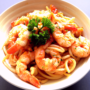 Recipe preview Creamy Garlic Chilli Prawn Spaghetti Pasta