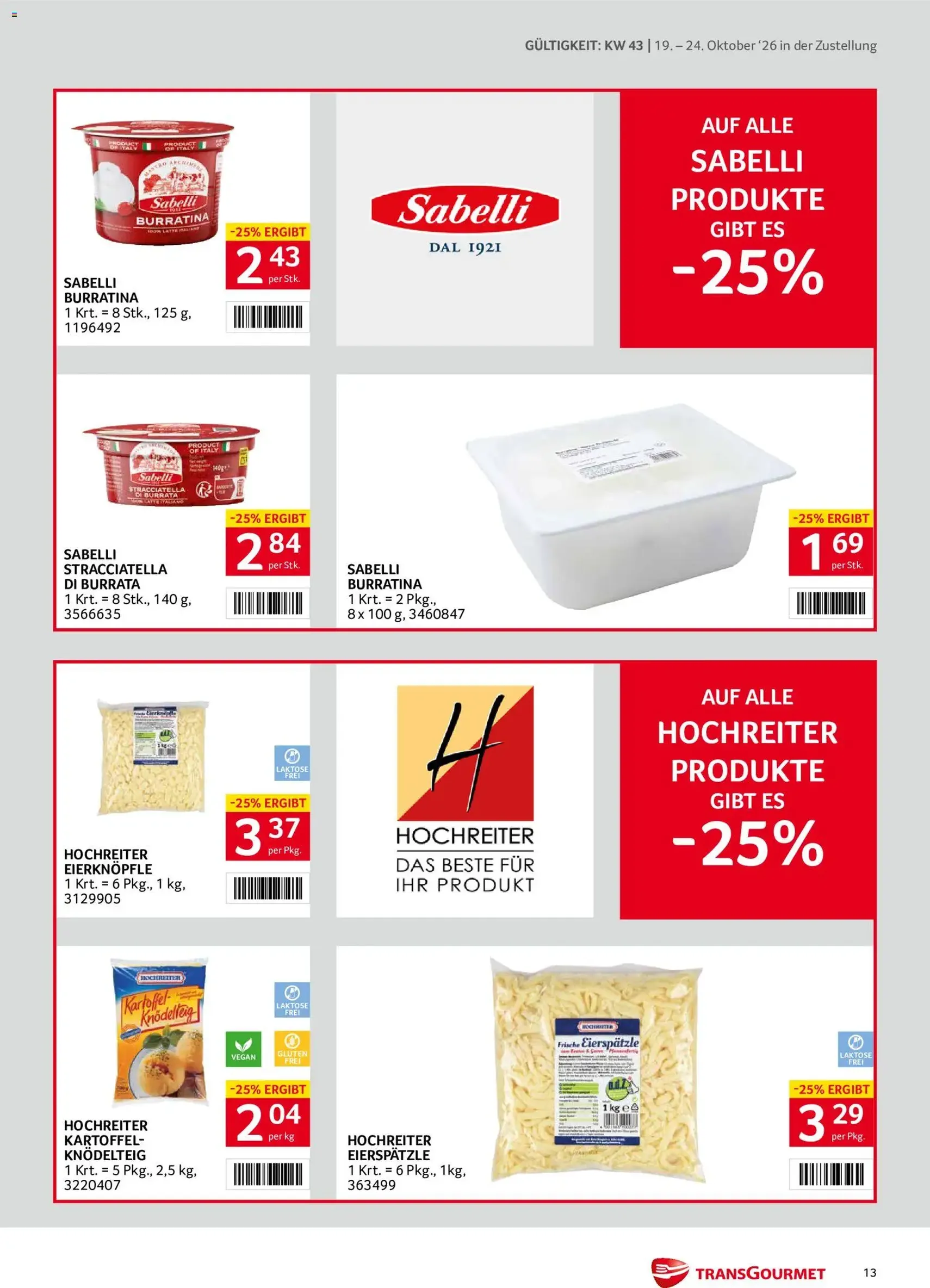 Transgourmet Flugblatt - Gültiger Prospekt ab 19.10.2026, Seite 13 von insgesamt 40