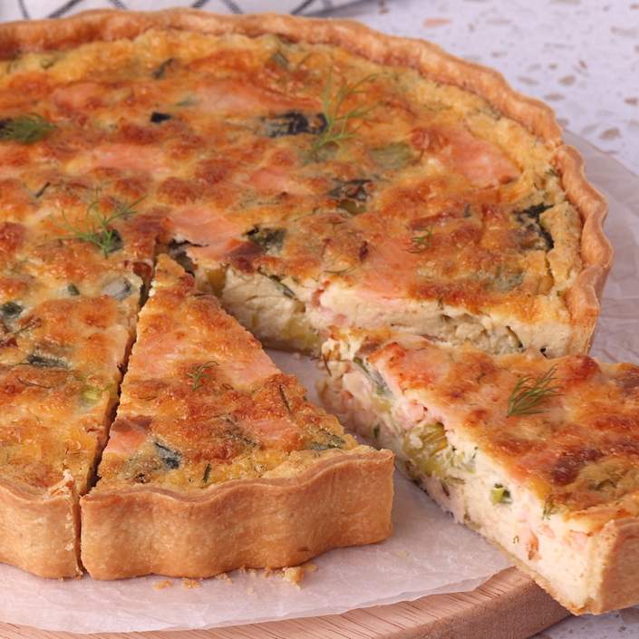Super Easy Smoked Salmon Quiche