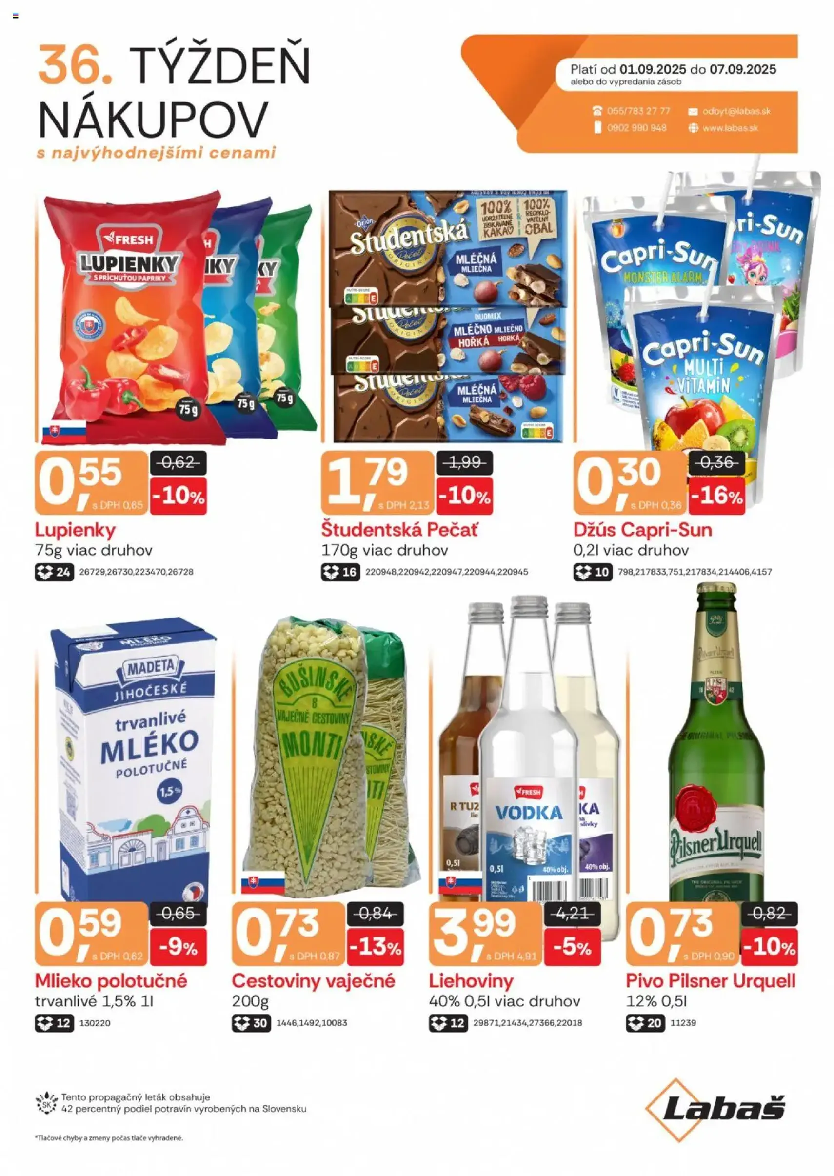 Labaš leták - platný leták od 01.09.2025 strana 1 z 1