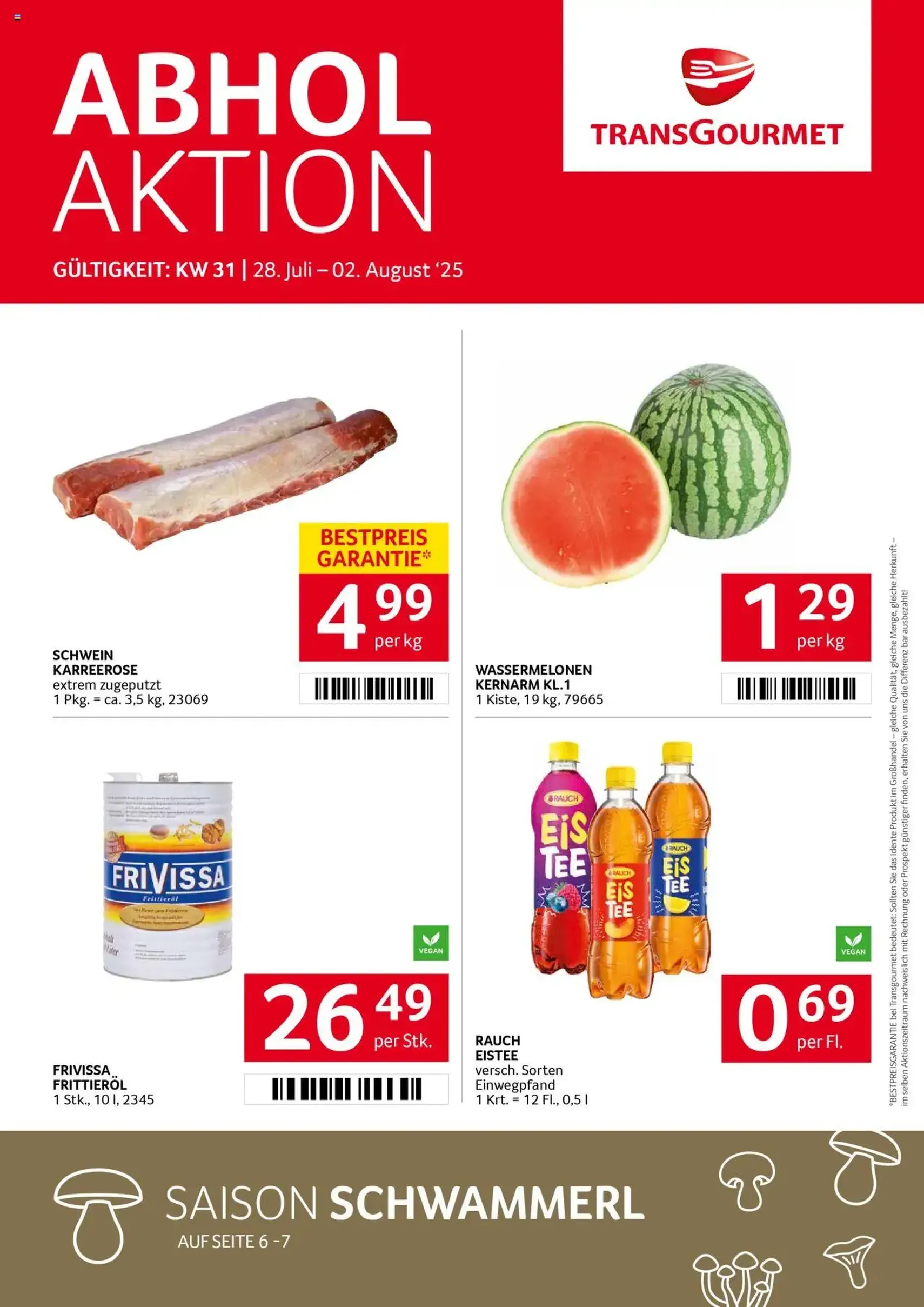 Transgourmet Flugblatt - Gültiger Prospekt ab 27.07.2025, Seite 1 von insgesamt 28 Transgourmet Flugblatt - Gültiger Prospekt ab 27.07.2025, Seite 1 von insgesamt 28