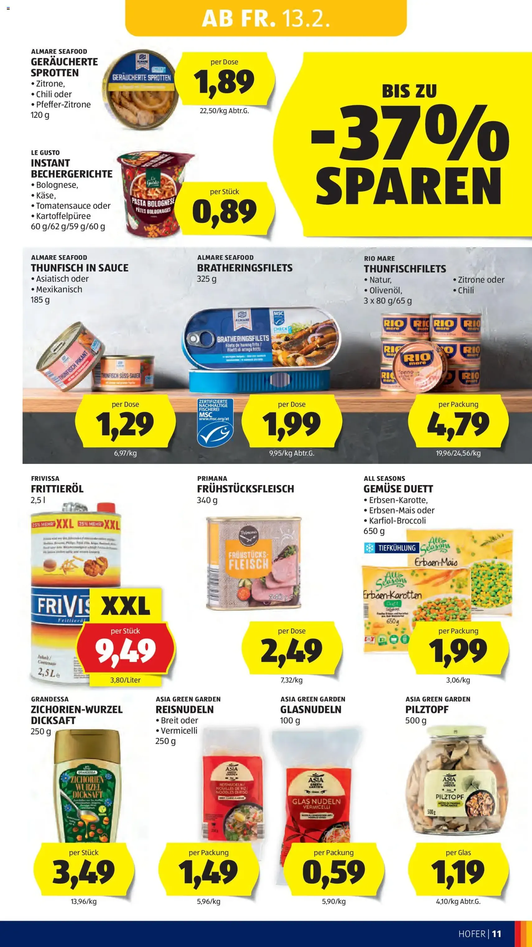 Hofer Flugblatt - Gültiger Prospekt ab 13.02.2026, Seite 13 von insgesamt 41