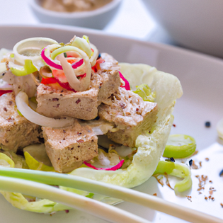 Recipe preview Crispy Tofu Lettuce Wraps with Peanut Sauce