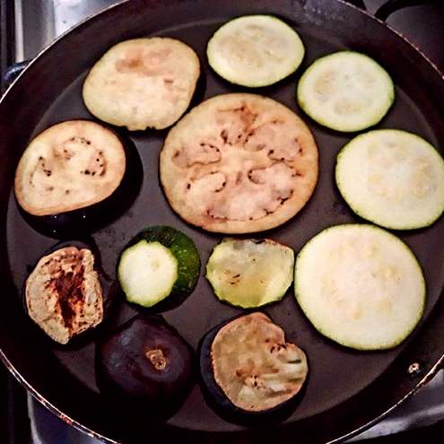 Ingelegde courgette en aubergine - stap voor stap bereiding 1