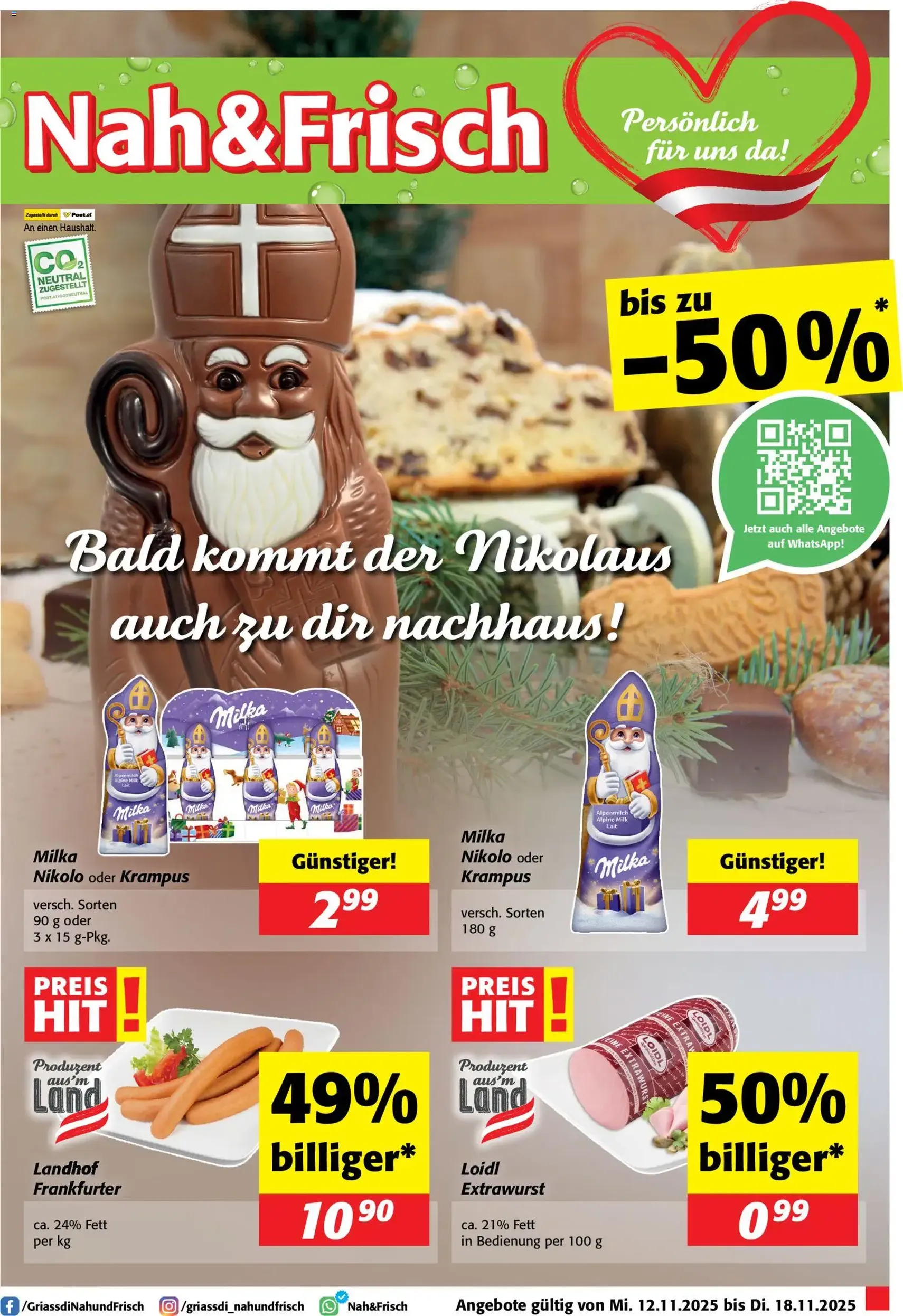 Nah und Frisch Flugblatt - Gültiger Prospekt ab 12.11.2025, Seite 1 von insgesamt 8