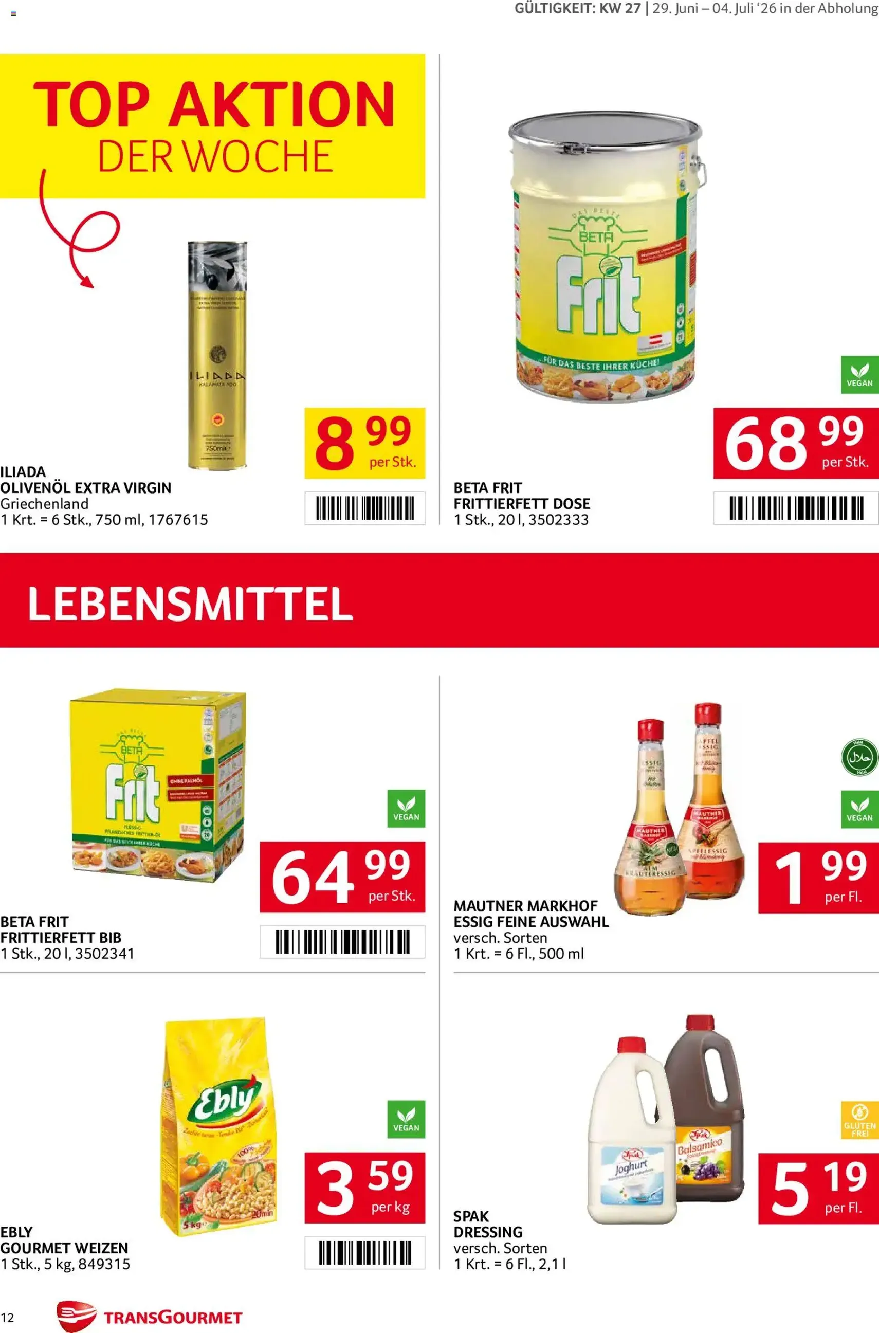 Transgourmet Flugblatt - Gültiger Prospekt ab 29.06.2026, Seite 12 von insgesamt 28