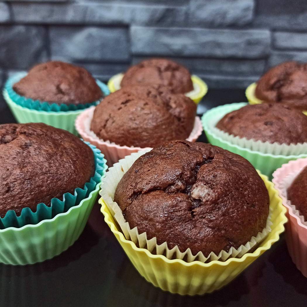 čokoládovo-banánové muffinky