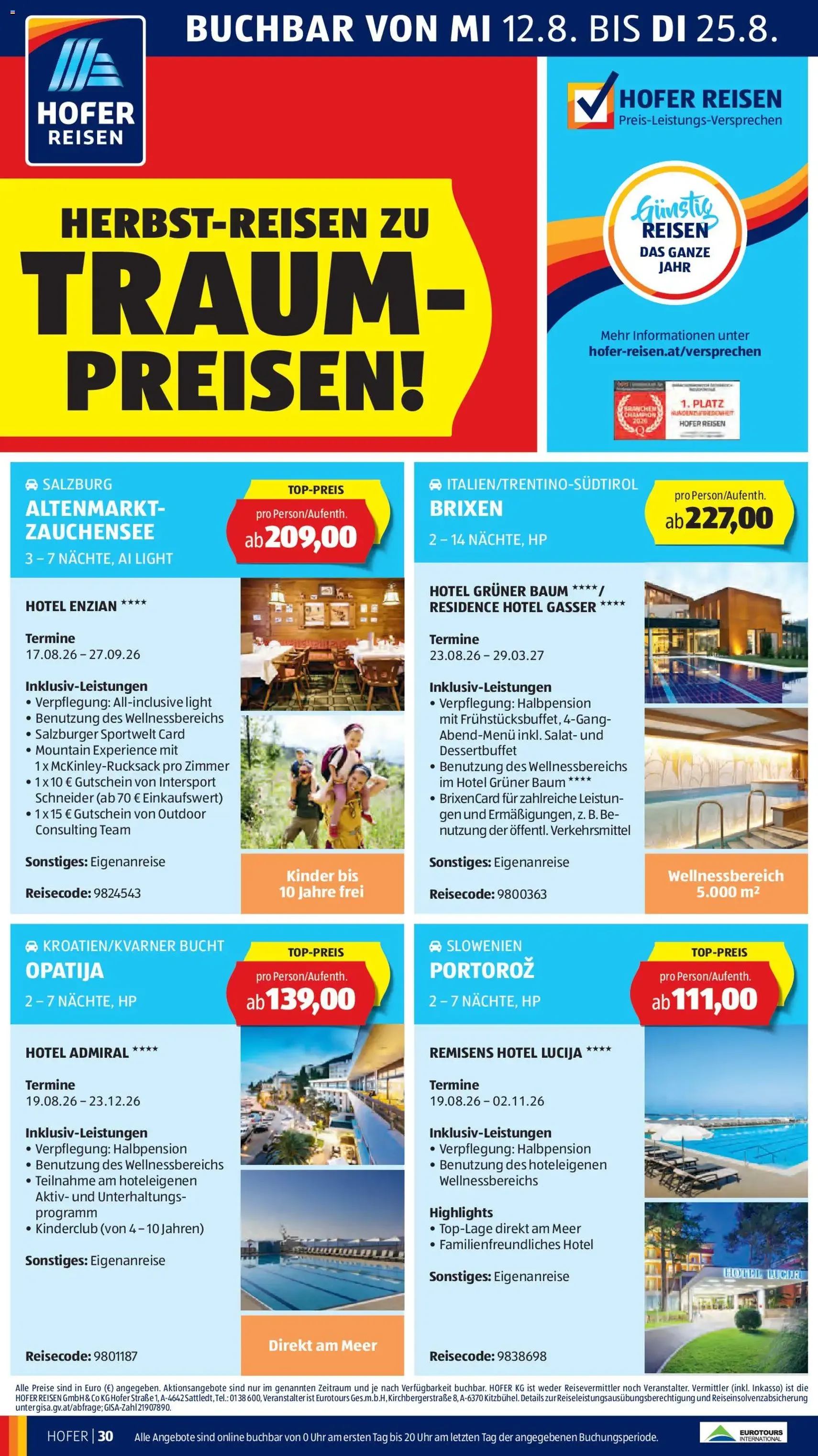 Hofer Flugblatt - Gültiger Prospekt ab 12.08.2026, Seite 44 von insgesamt 48