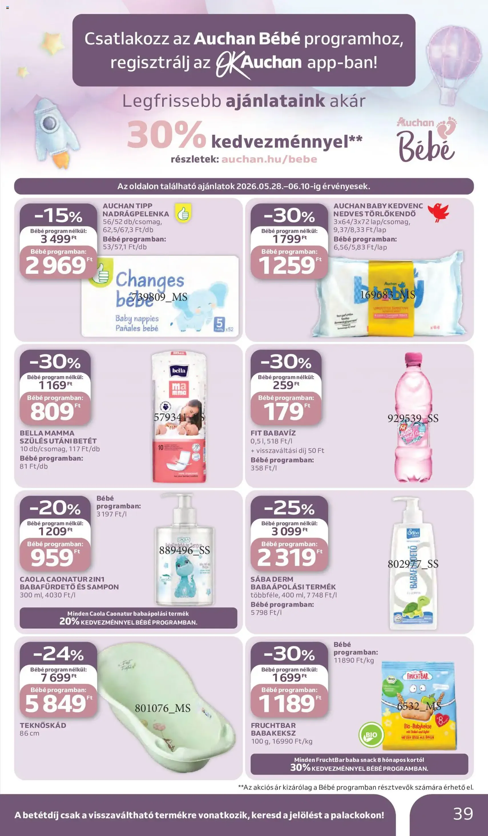 Auchan akciós újság - 2026.05.28. érvényes szórólap 39 oldal 58 oldalból