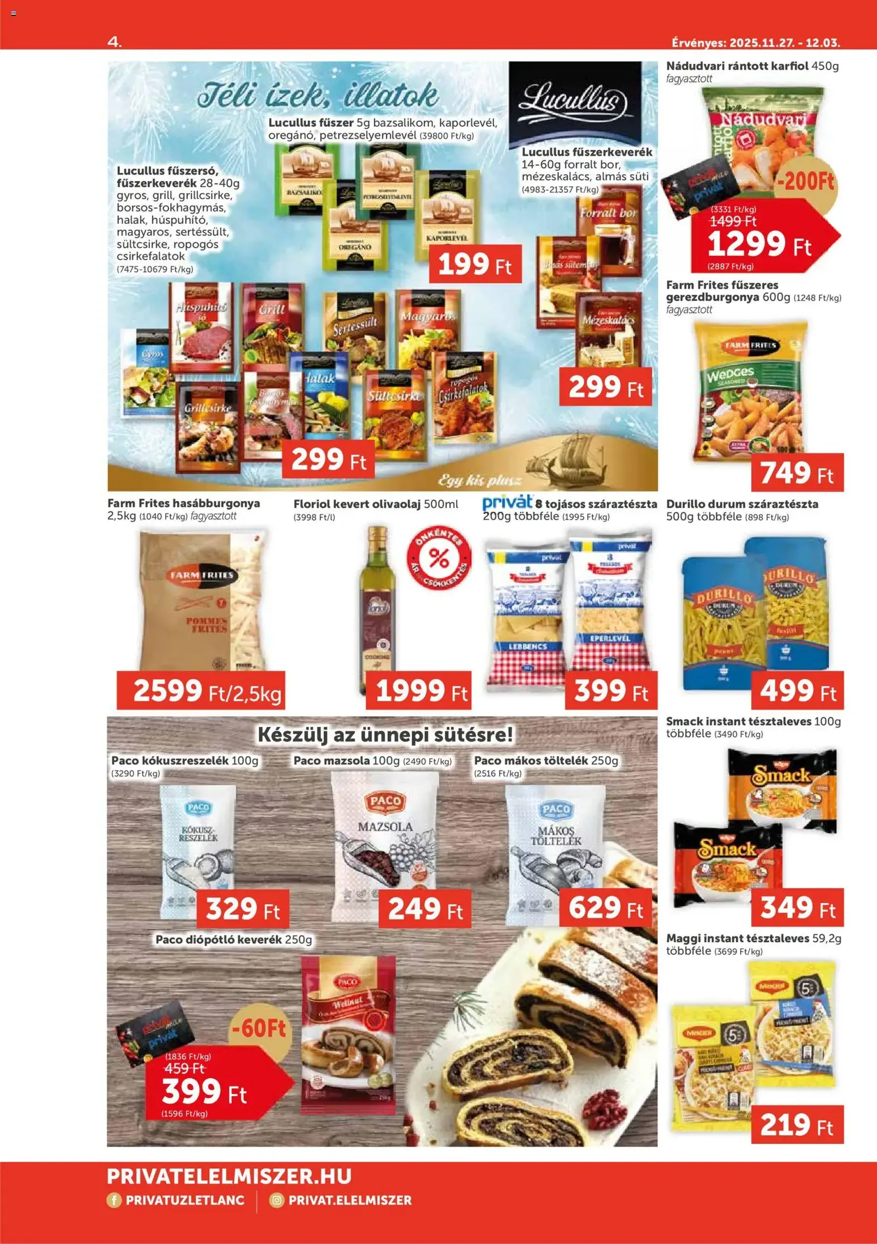 PRIVÁT - Aktuális szórólap MAX - 2025.11.27. érvényes szórólap 4 oldal 12 oldalból