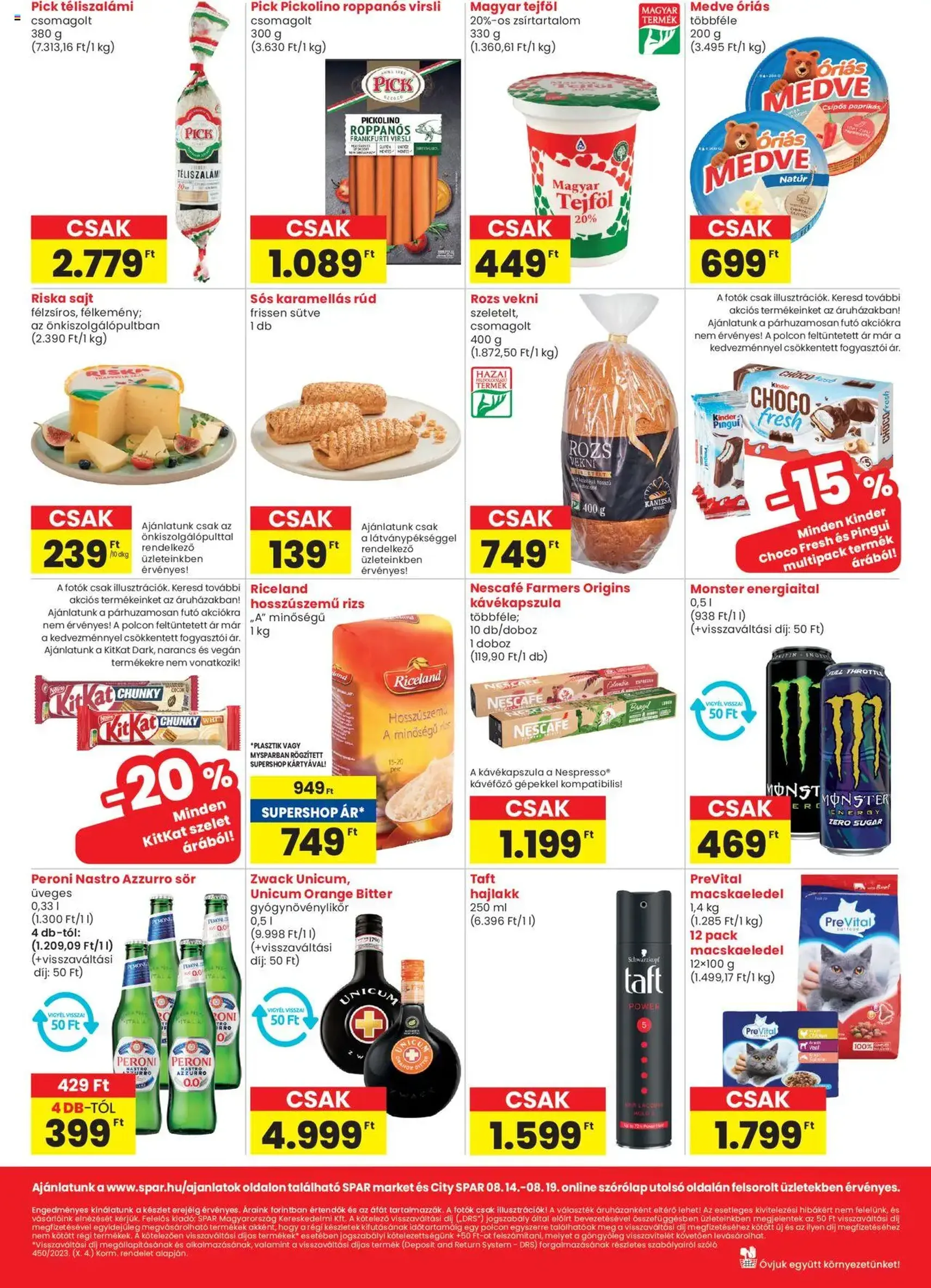 Spar Market Akciós újság - 2025.08.14. érvényes szórólap 2 oldal 2 oldalból