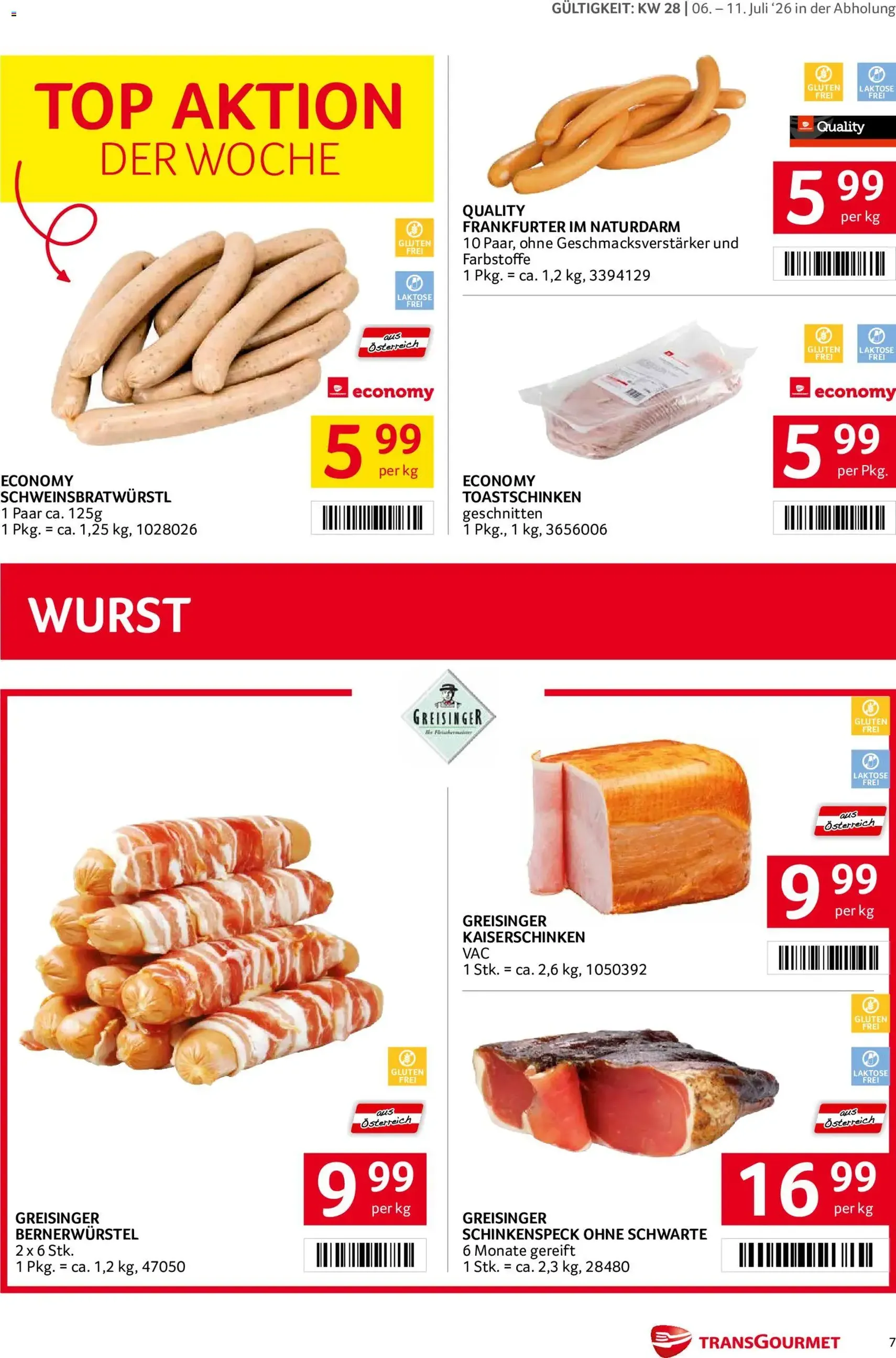 Transgourmet Flugblatt - Gültiger Prospekt ab 06.07.2026, Seite 7 von insgesamt 28