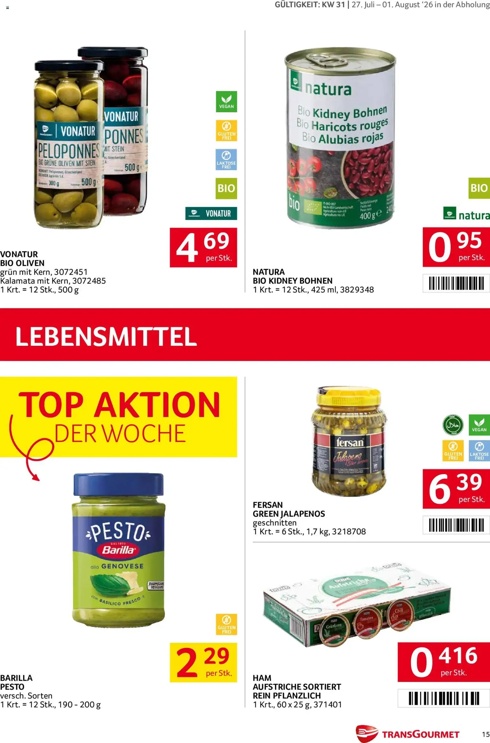 Transgourmet Flugblatt - Gültiger Prospekt ab 27.07.2026, Seite 15 von insgesamt 32