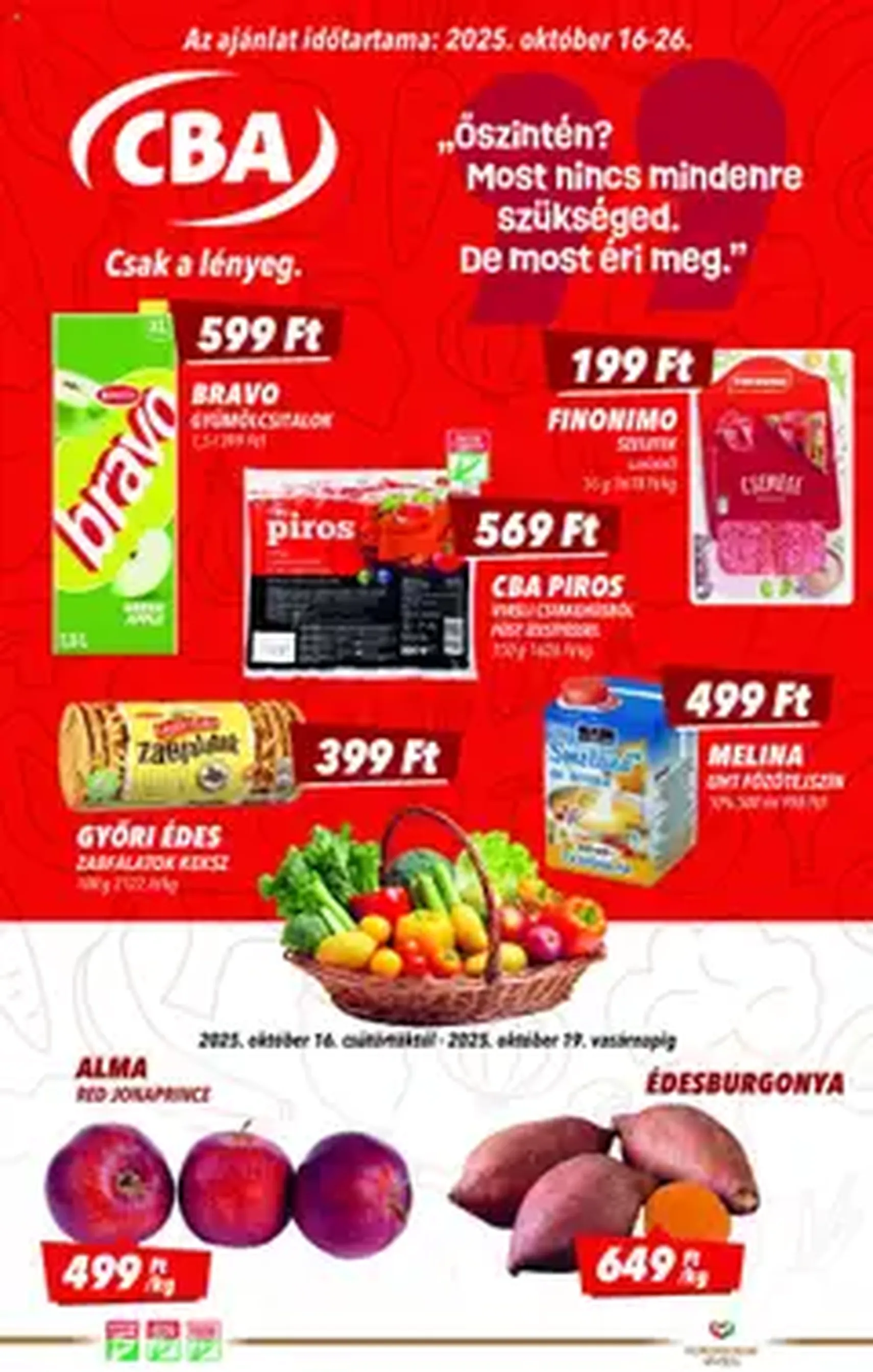 CBA Akciós újság - 2025.10.16. érvényes szórólap 1 oldal 1 oldalból