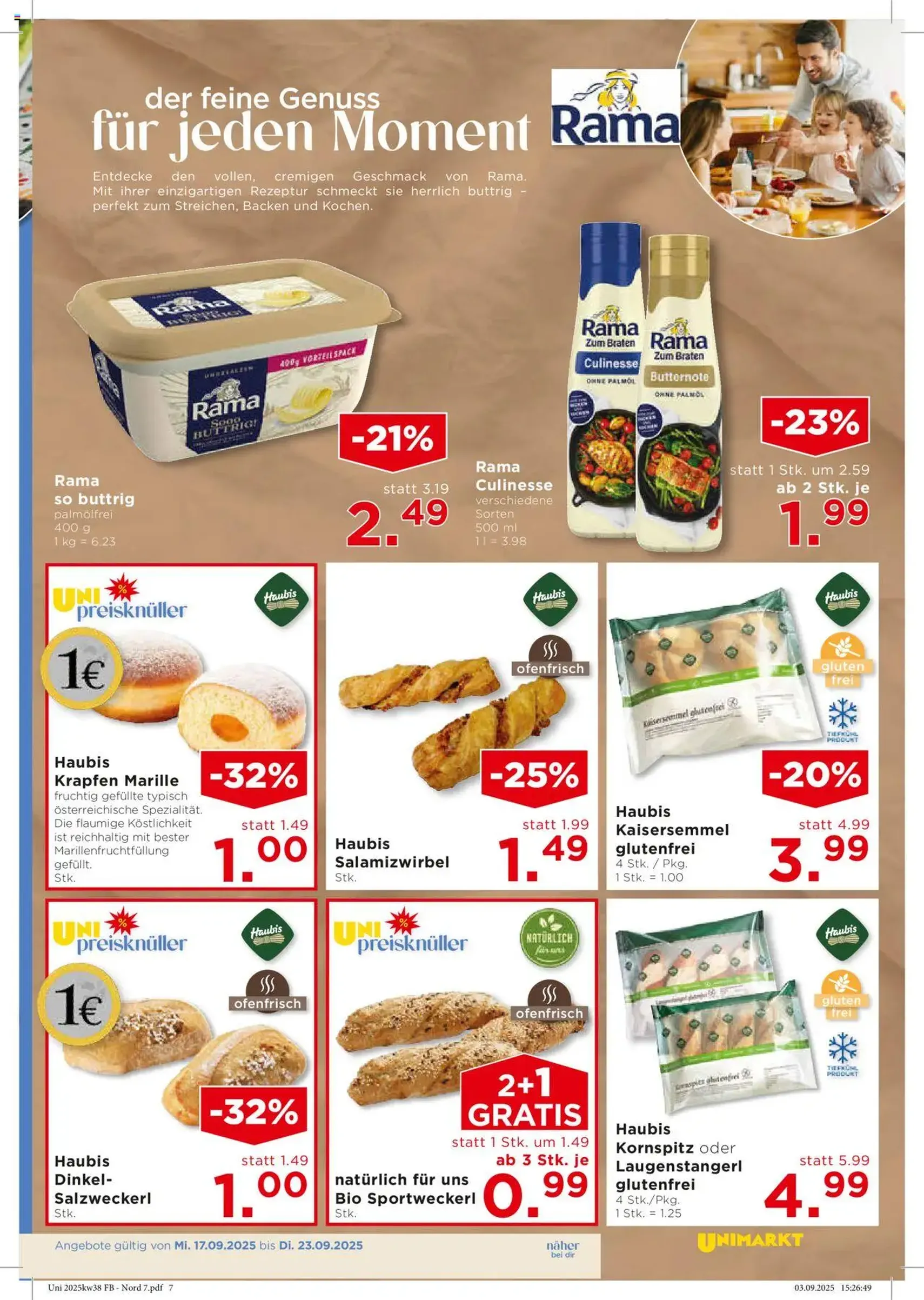 Unimarkt Flugblatt - Gültiger Prospekt ab 17.09.2025, Seite 9 von insgesamt 16
