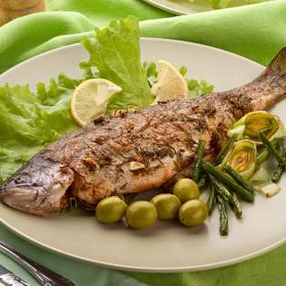Recipe preview Baked trout in a pan
