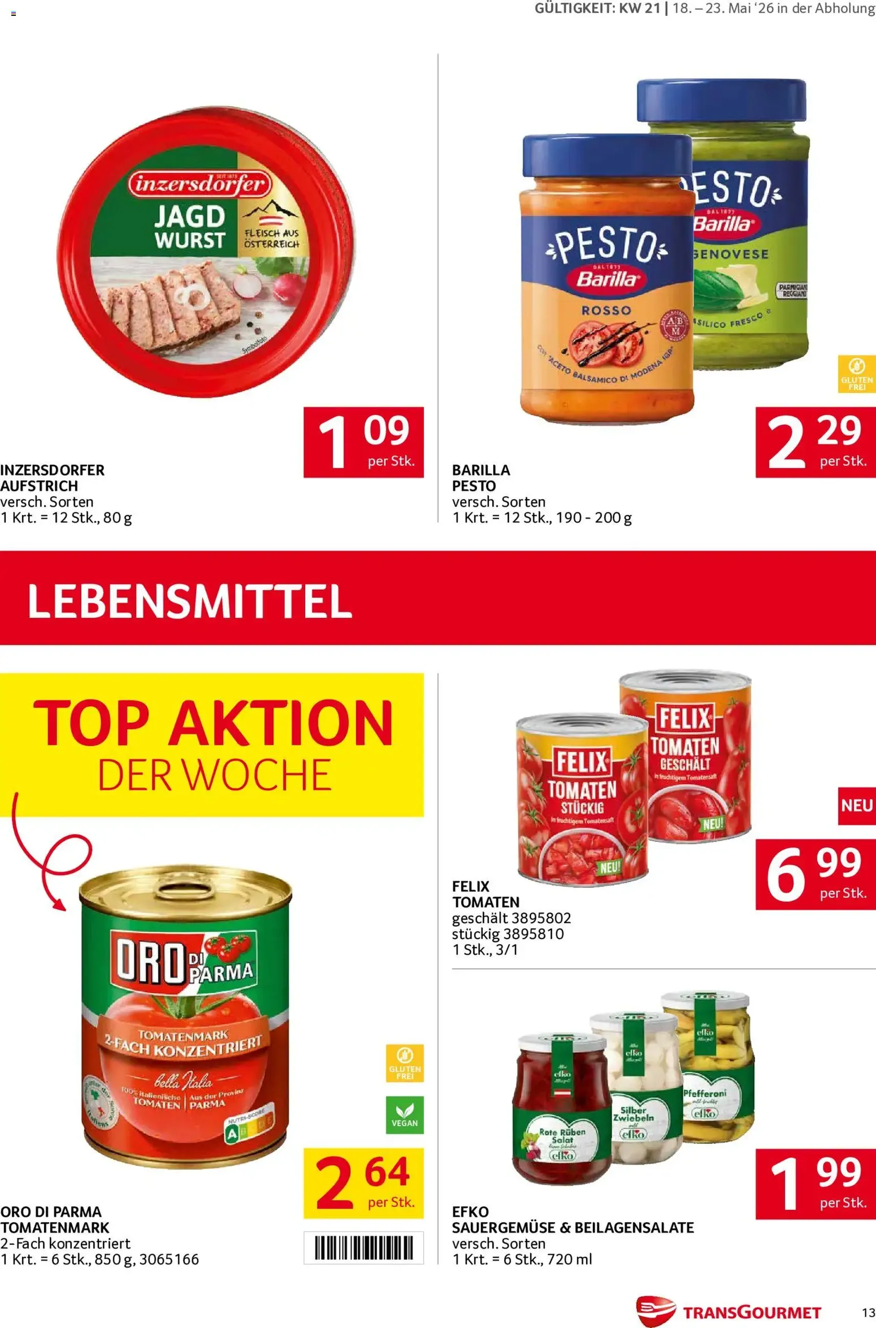 Transgourmet Flugblatt - Gültiger Prospekt ab 18.05.2026, Seite 13 von insgesamt 32