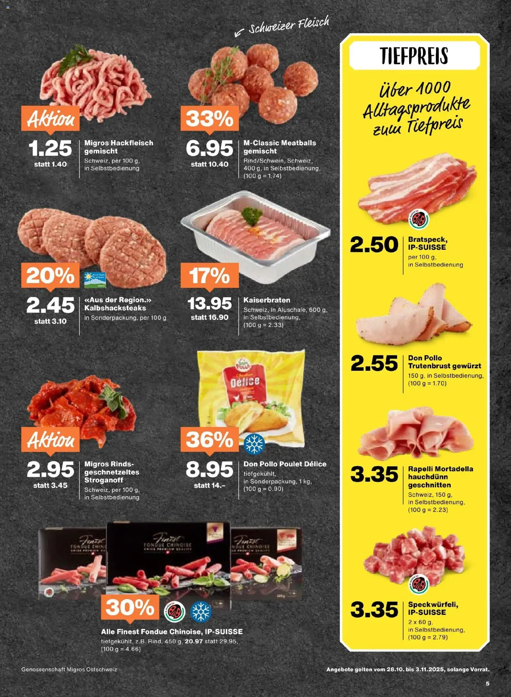 Migros Aktionen - Gültiger Prospekt ab 28.10.2025, Seite 5 von insgesamt 24 Migros Aktionen - Gültiger Prospekt ab 28.10.2025, Seite 5 von insgesamt 24