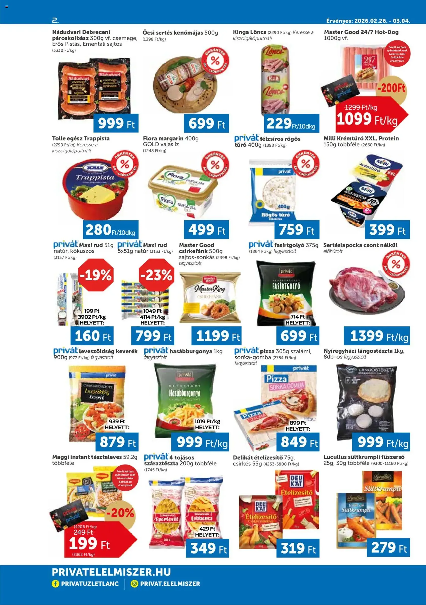 PRIVÁT Akciós újság - 2026.02.26. érvényes szórólap 2 oldal 4 oldalból