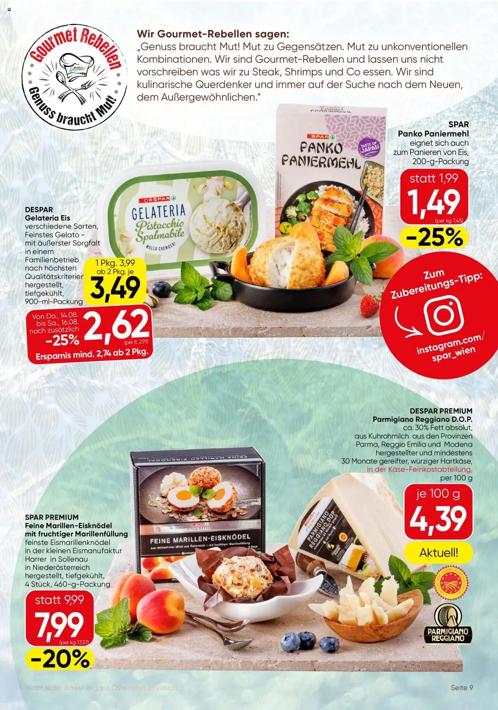 SPAR Gourmet Flugblatt Wien - Gültiger Prospekt ab 14.08.2025, Seite 9 von insgesamt 12
