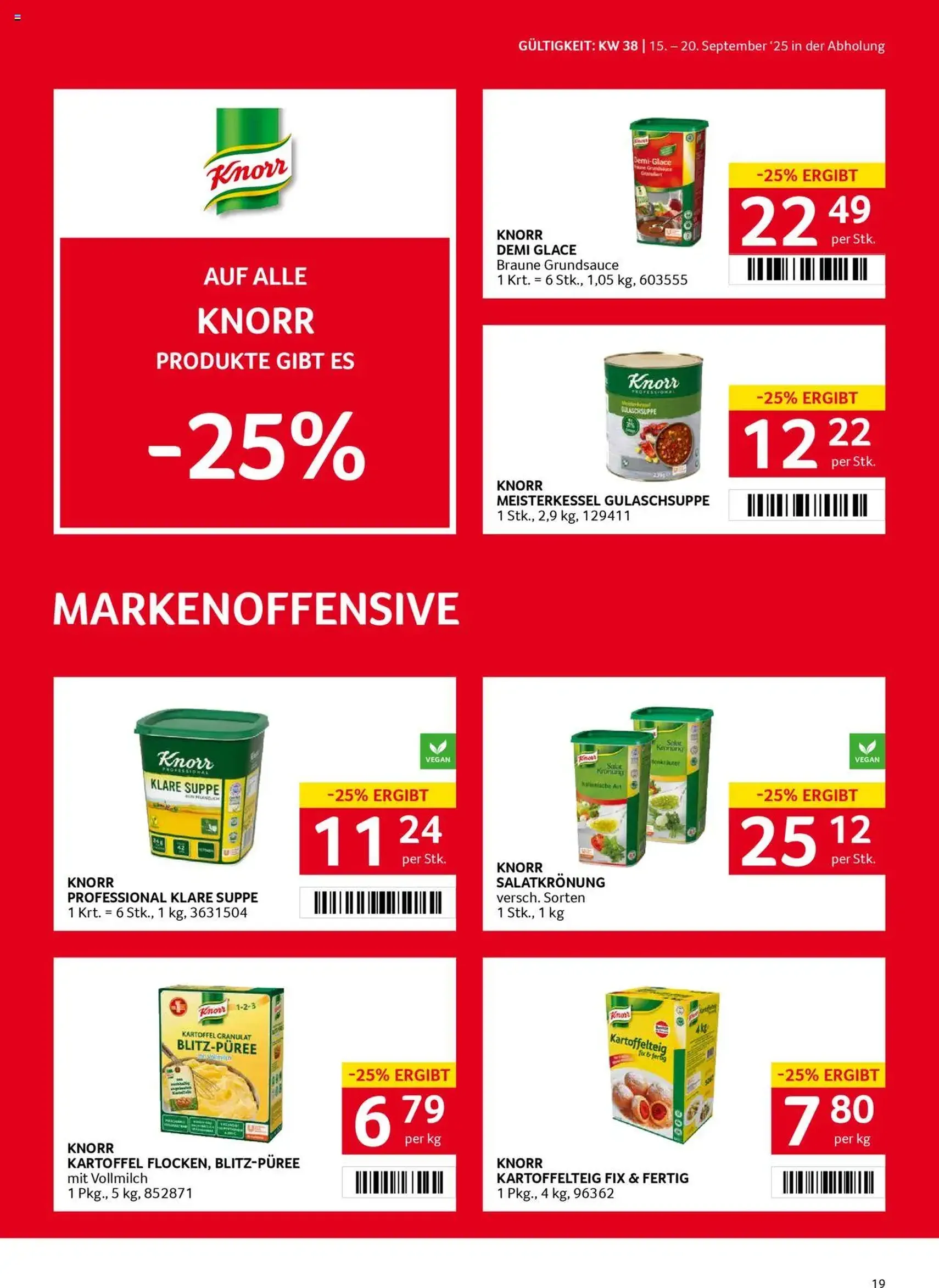 Transgourmet Flugblatt - Gültiger Prospekt ab 14.09.2025, Seite 19 von insgesamt 36 Transgourmet Flugblatt - Gültiger Prospekt ab 14.09.2025, Seite 19 von insgesamt 36