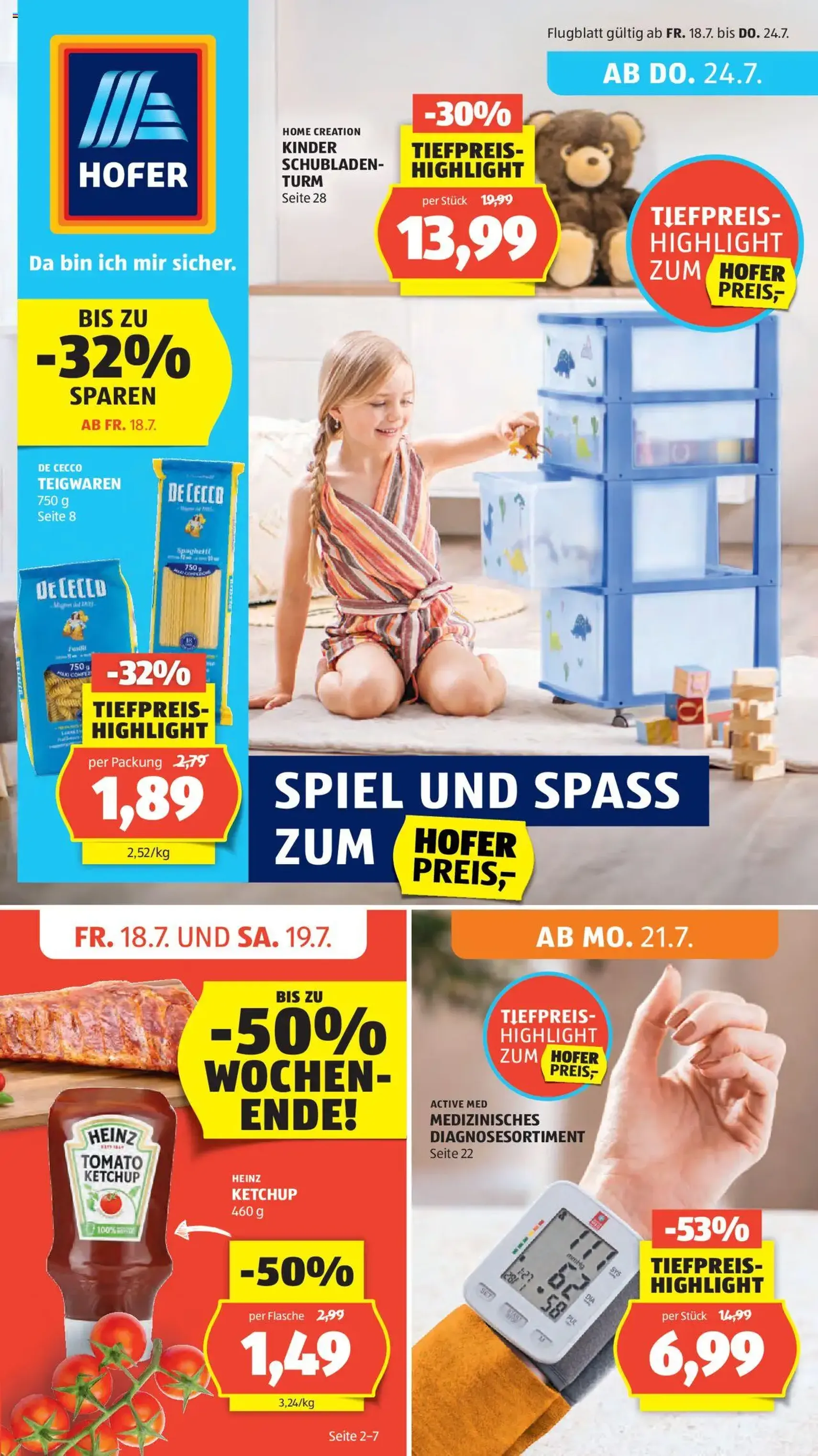 Hofer Flugblatt - Gültiger Prospekt ab 18.07.2025, Seite 1 von insgesamt 41 Hofer Flugblatt - Gültiger Prospekt ab 18.07.2025, Seite 1 von insgesamt 41