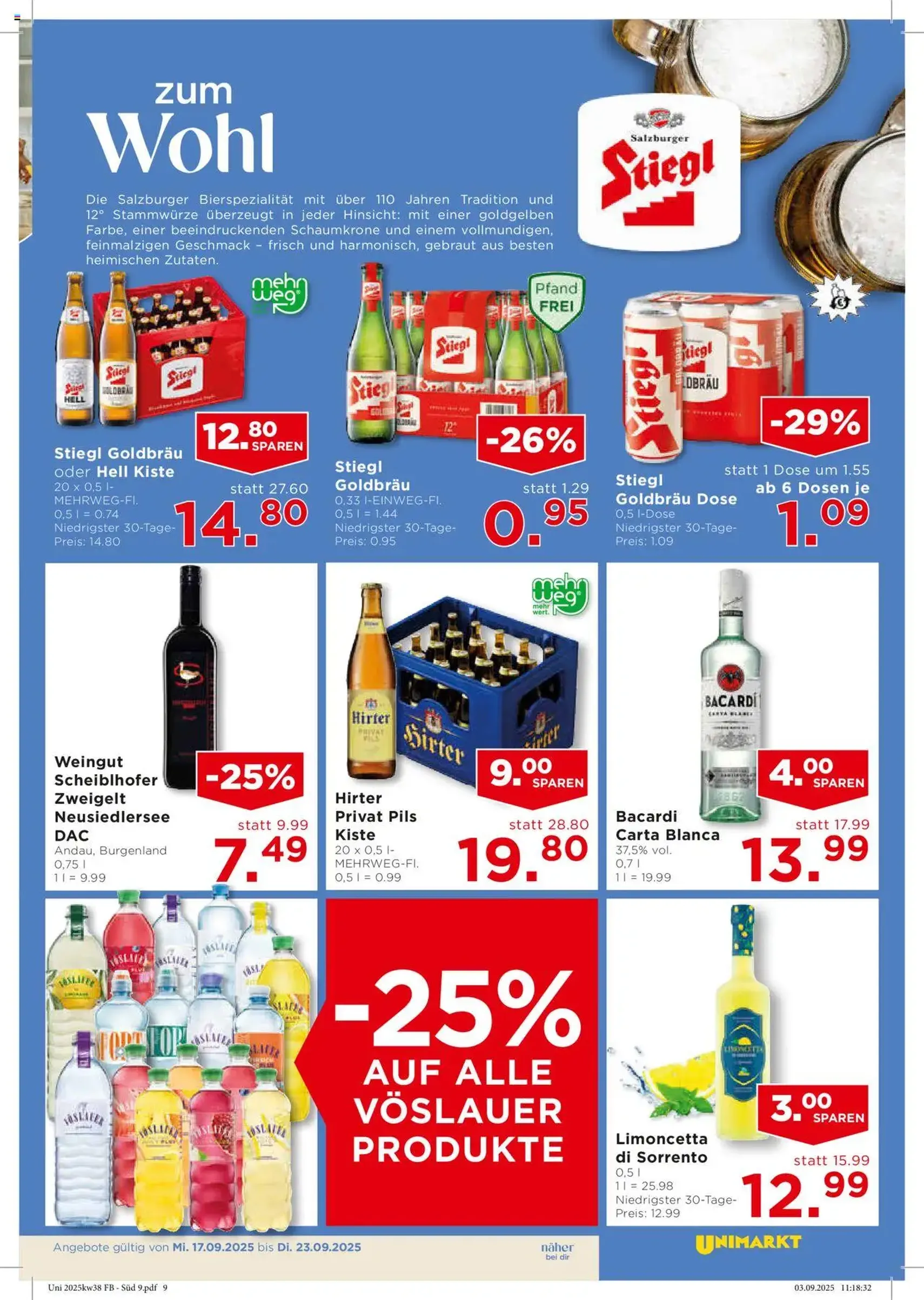 Unimarkt Flugblatt - Gültiger Prospekt ab 17.09.2025, Seite 11 von insgesamt 16