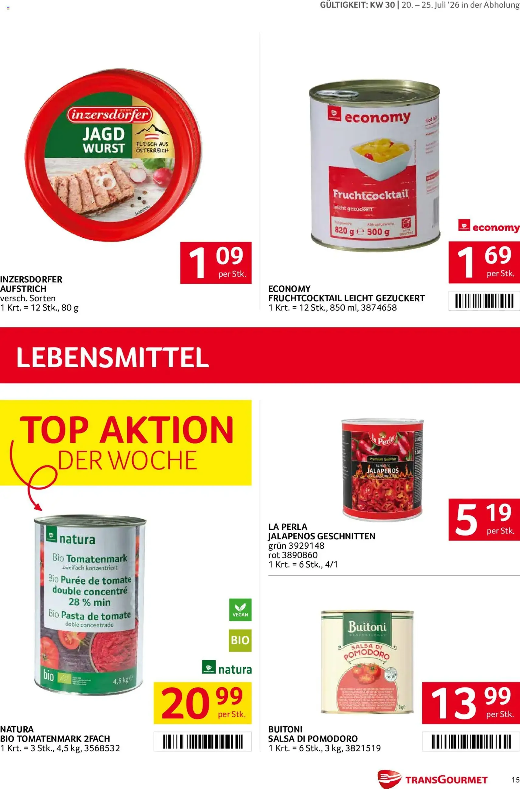 Transgourmet Flugblatt - Gültiger Prospekt ab 20.07.2026, Seite 14 von insgesamt 27