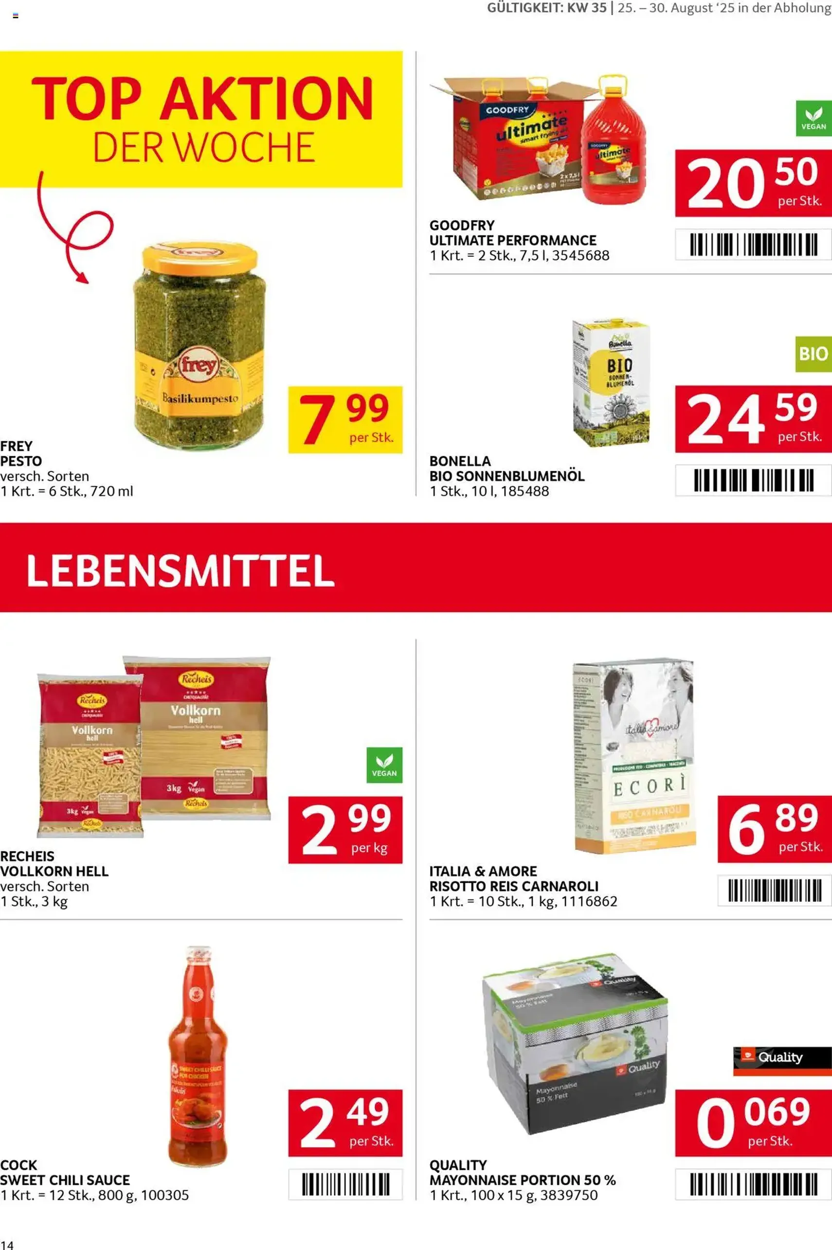 Transgourmet Flugblatt - Gültiger Prospekt ab 24.08.2025, Seite 14 von insgesamt 28 Transgourmet Flugblatt - Gültiger Prospekt ab 24.08.2025, Seite 14 von insgesamt 28