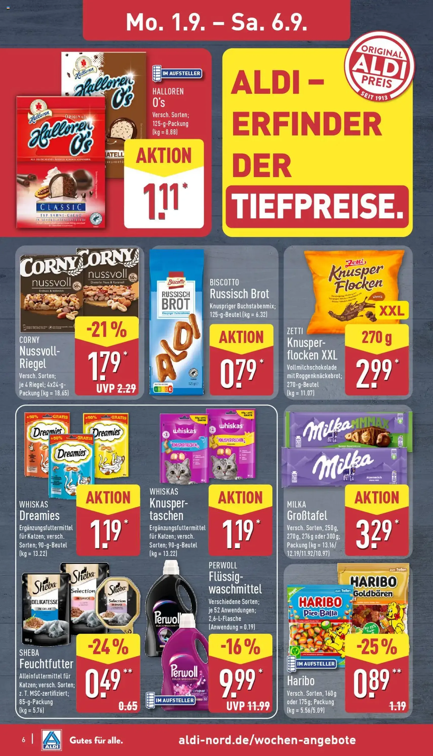 Aldi Prospekt - Gültiger Prospekt ab 01.09.2025, Seite 6 von insgesamt 43 Aldi Prospekt - Gültiger Prospekt ab 01.09.2025, Seite 6 von insgesamt 43