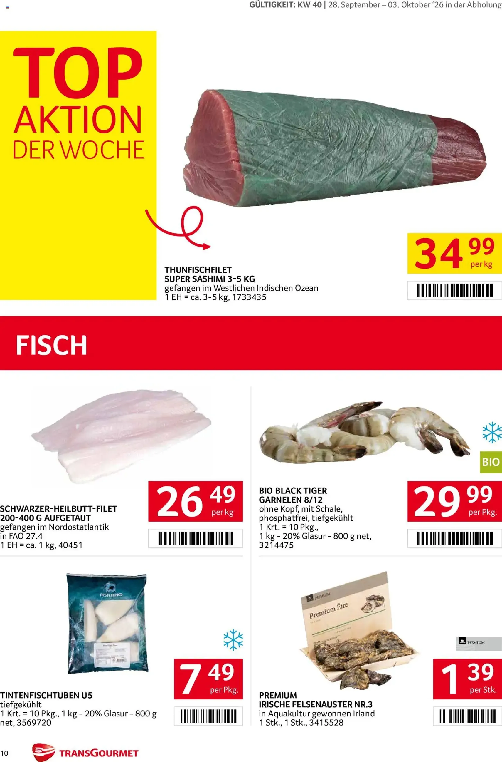 Transgourmet Flugblatt - Gültiger Prospekt ab 28.09.2026, Seite 10 von insgesamt 28
