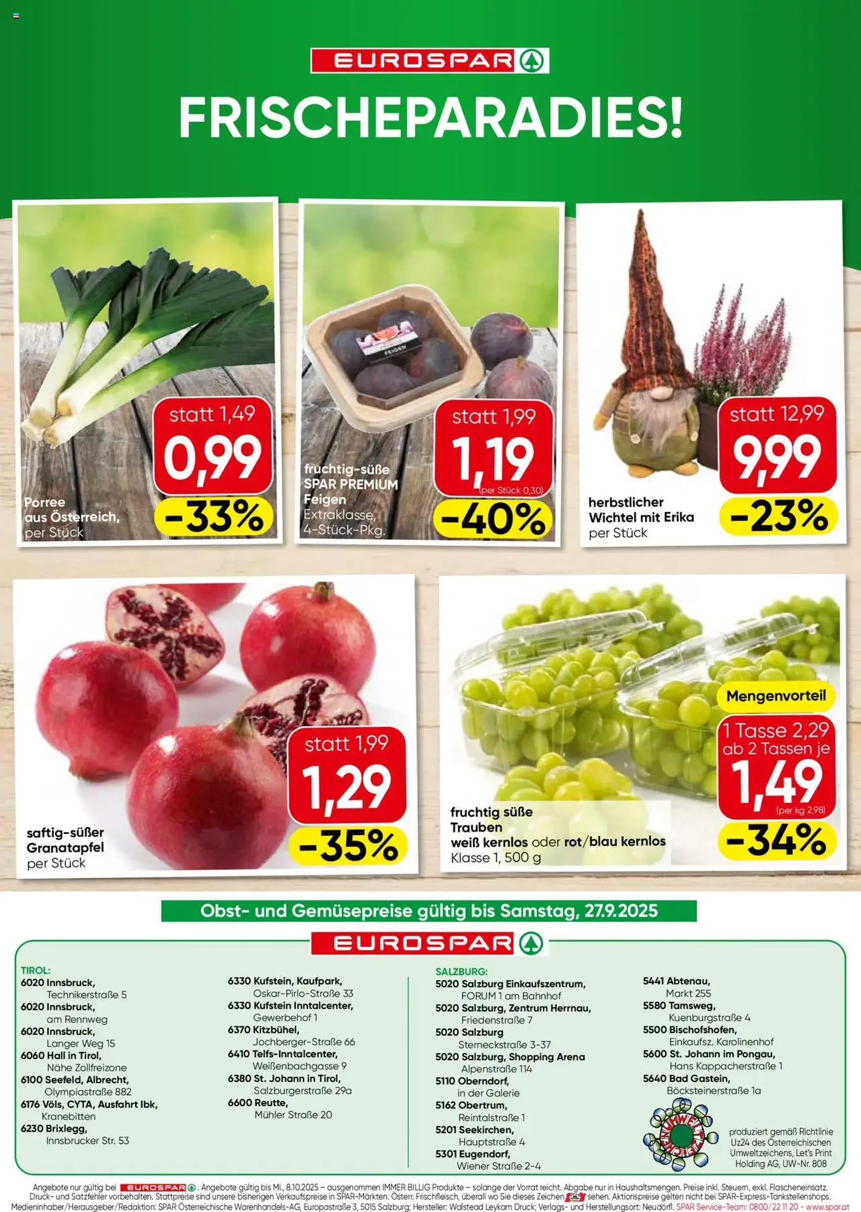 Eurospar Flugblatt - Gültiger Prospekt ab 25.09.2025, Seite 16 von insgesamt 16