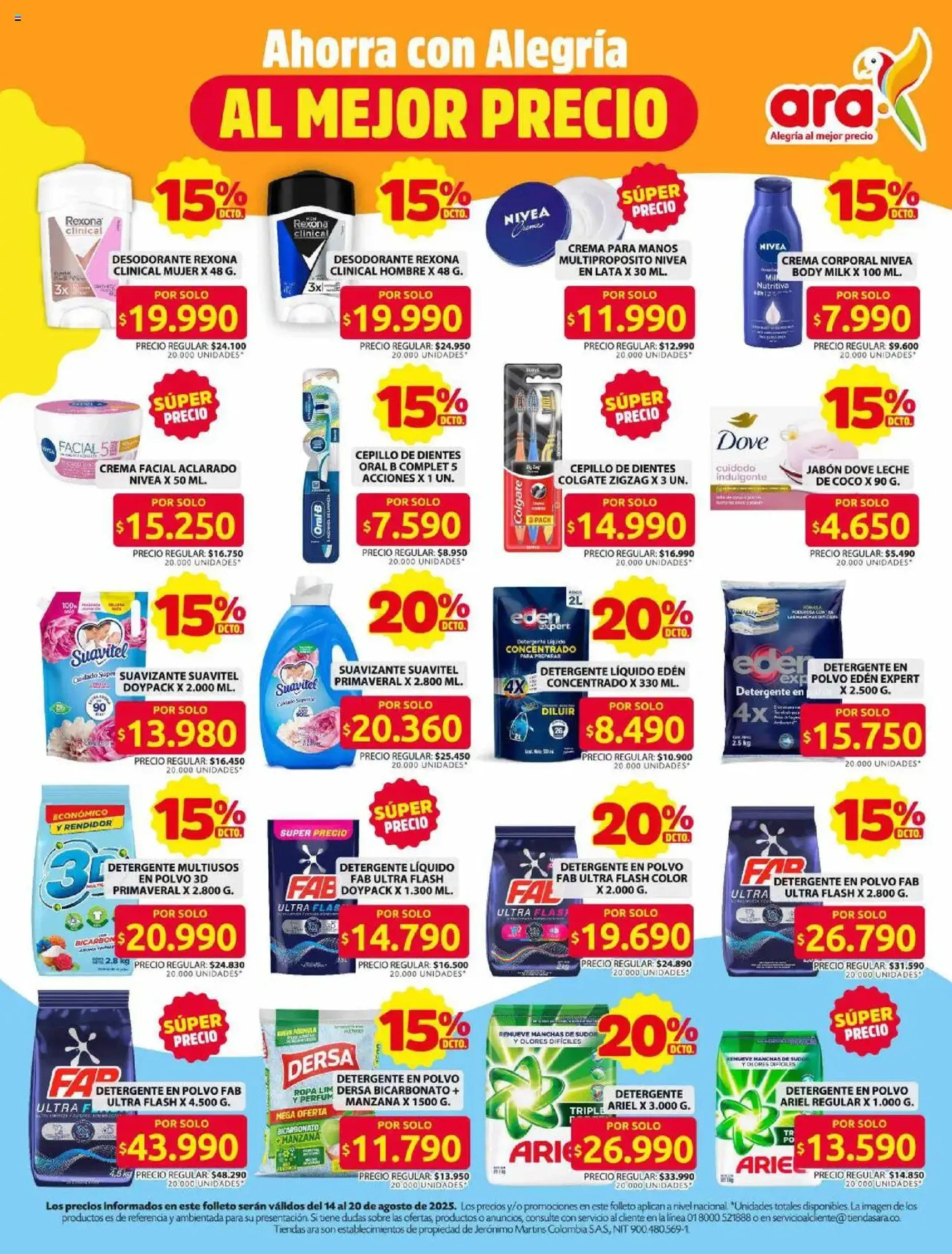 Ara - Ahorra con ofertas en productos de la canasta familiar - folleto válido desde 14/08/2025 página 9 de 10