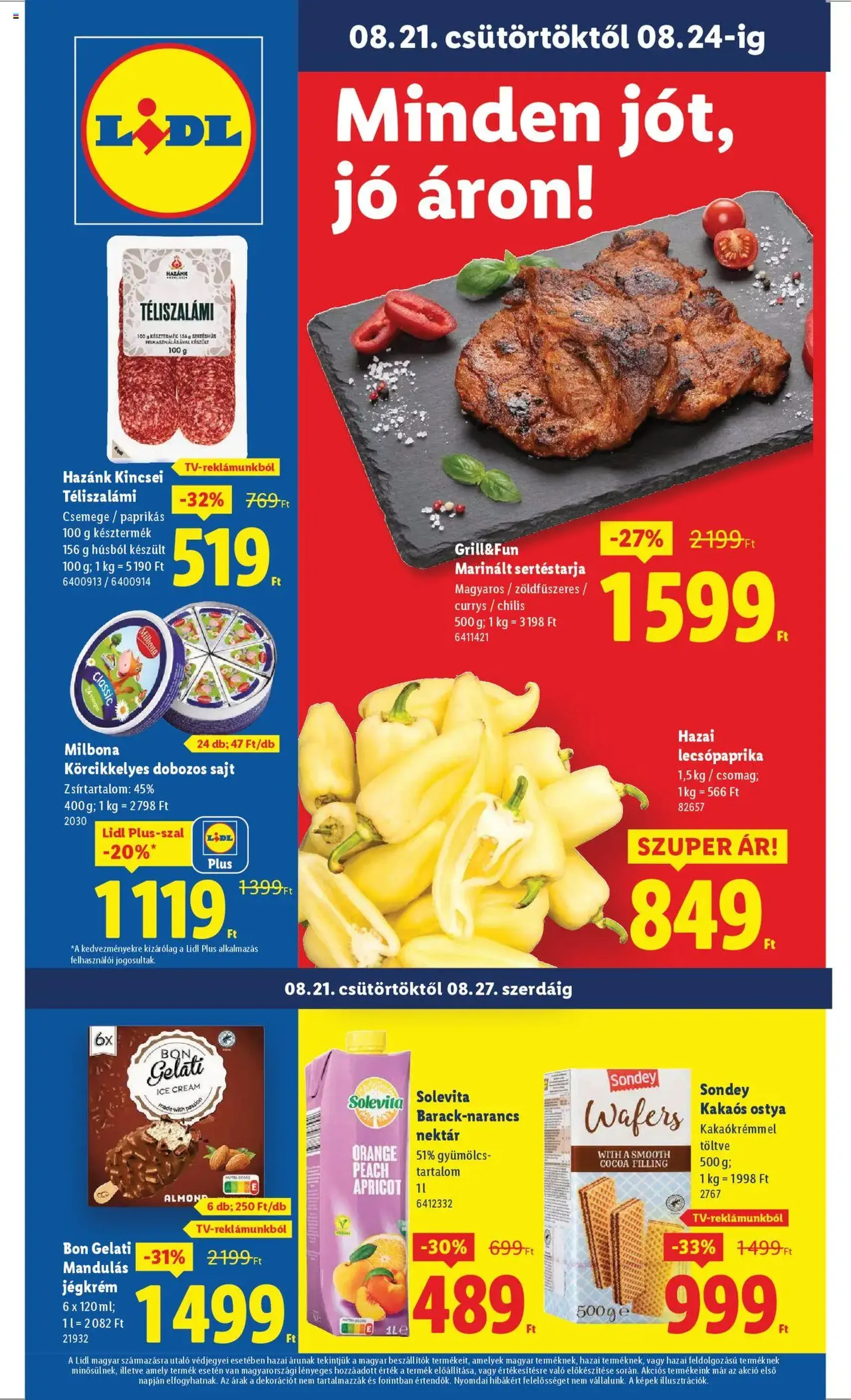 Lidl Akciós újság - 2025.08.21. érvényes szórólap 1 oldal 70 oldalból