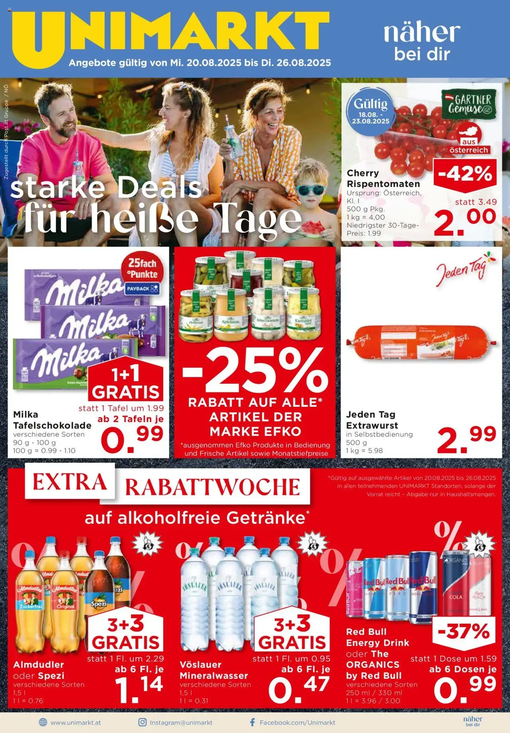 Unimarkt Flugblatt - Gültiger Prospekt ab 20.08.2025, Seite 1 von insgesamt 16 Unimarkt Flugblatt - Gültiger Prospekt ab 20.08.2025, Seite 1 von insgesamt 16