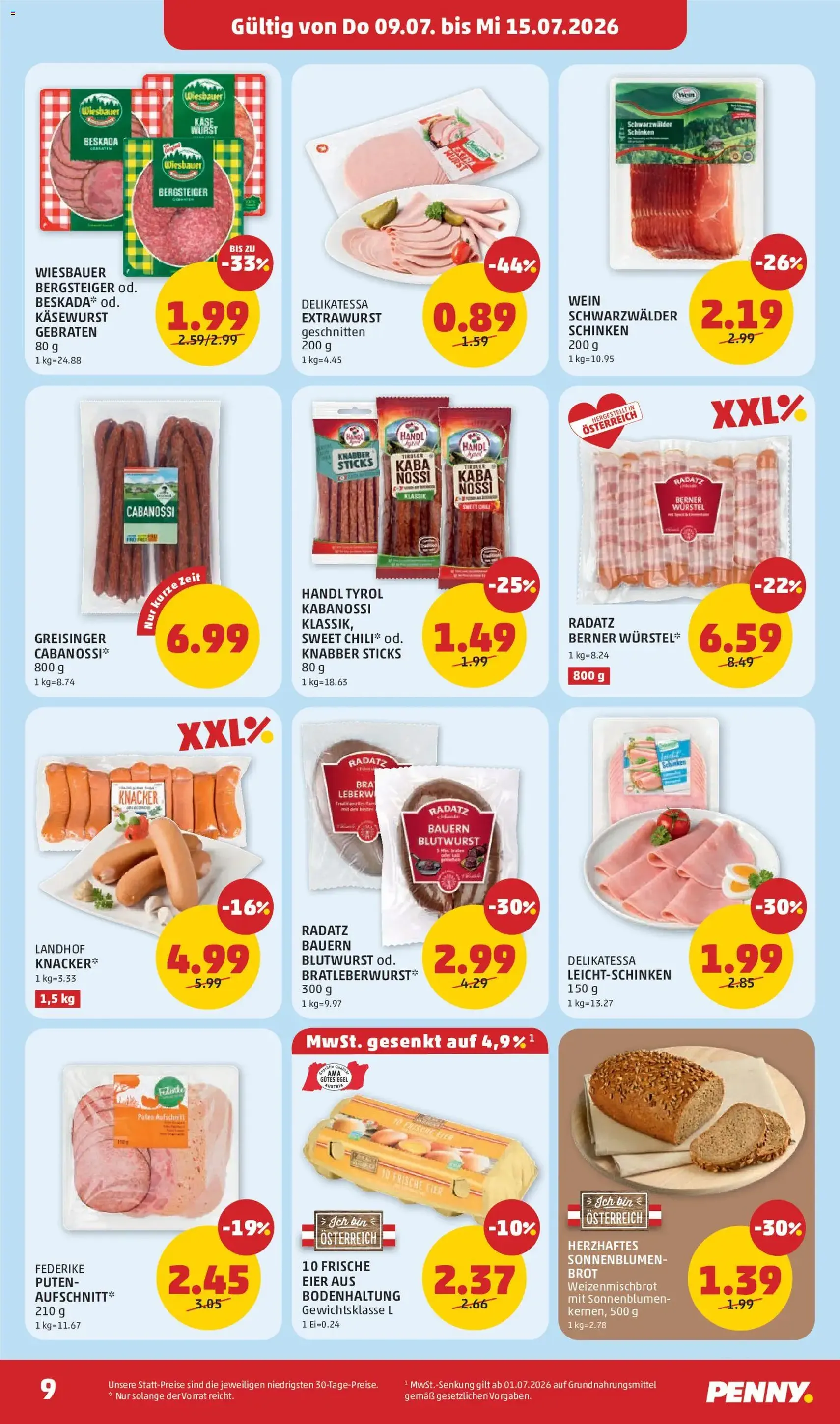 Penny Markt Flugblatt - Gültiger Prospekt ab 09.07.2026, Seite 9 von insgesamt 28