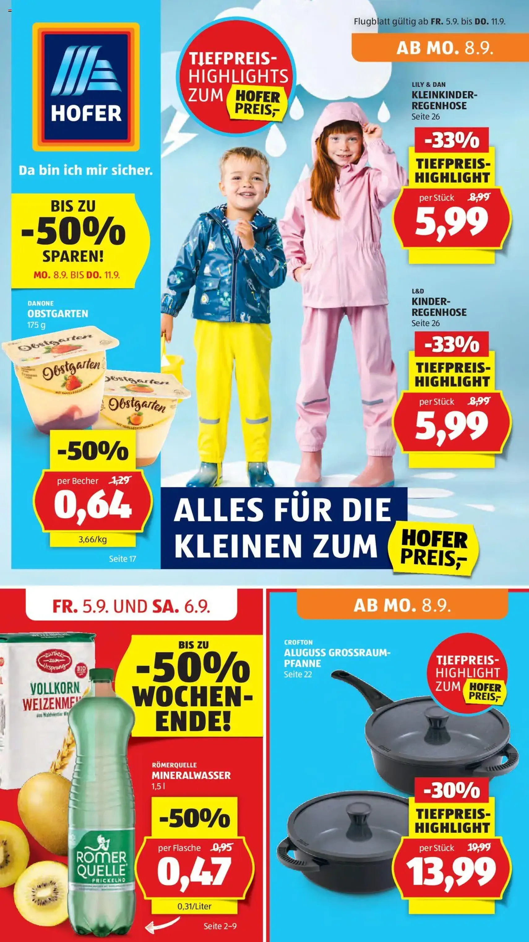 Hofer Flugblatt - Gültiger Prospekt ab 05.09.2025, Seite 1 von insgesamt 45 Hofer Flugblatt - Gültiger Prospekt ab 05.09.2025, Seite 1 von insgesamt 45