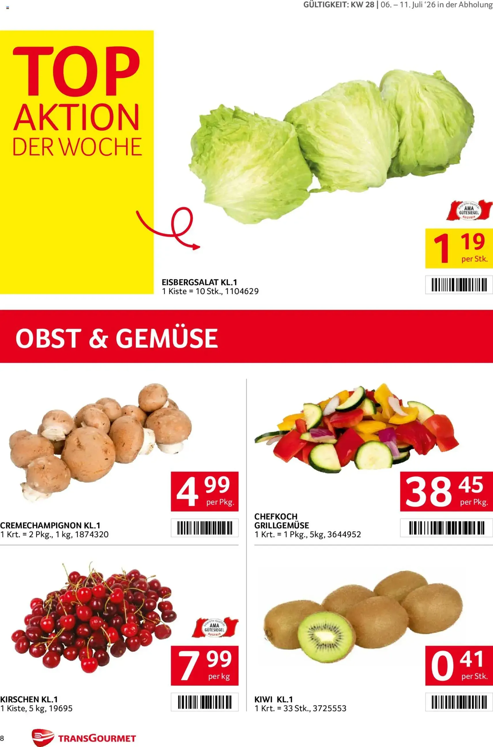 Transgourmet Flugblatt - Gültiger Prospekt ab 06.07.2026, Seite 8 von insgesamt 28