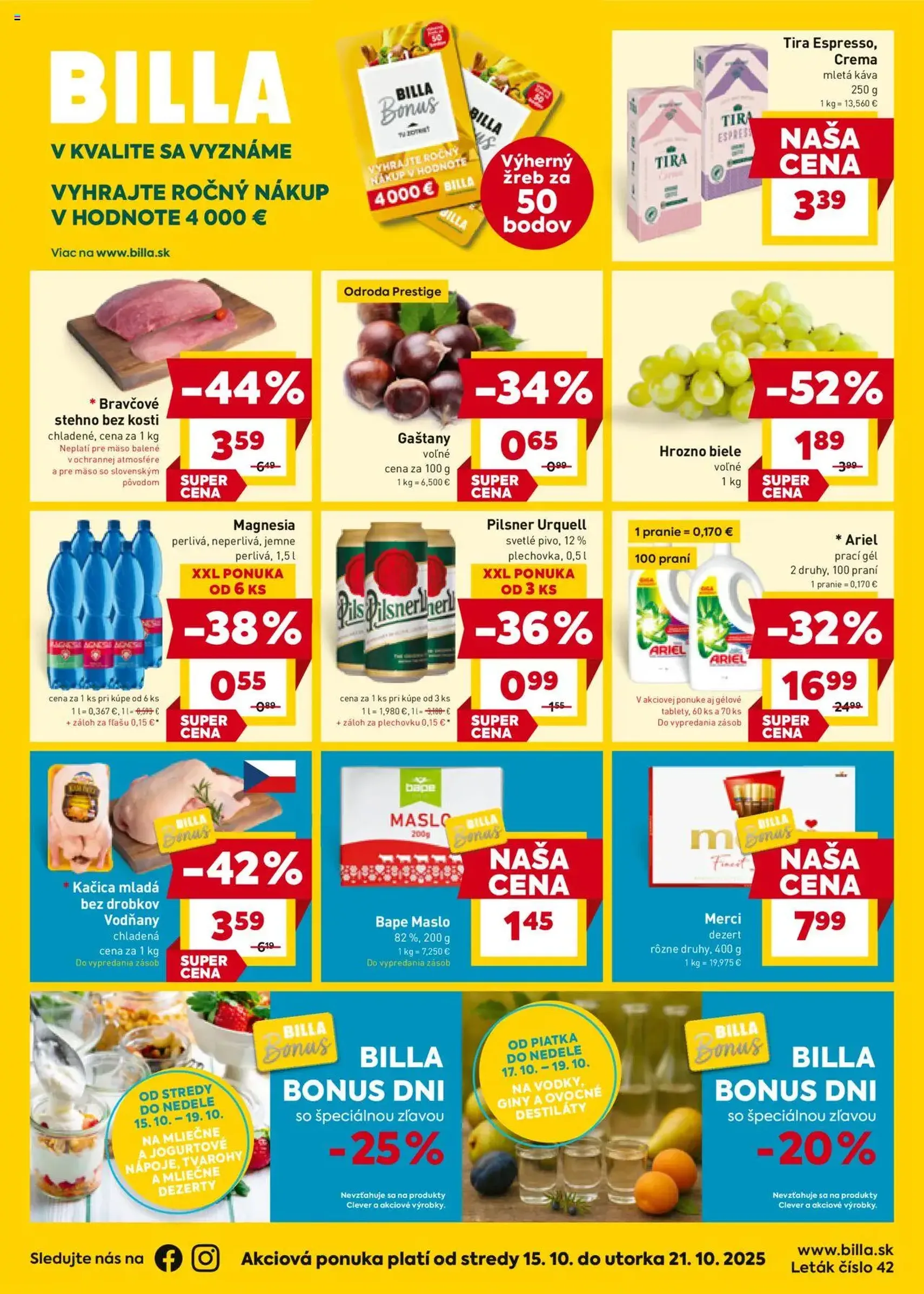 Billa leták - platný leták od 15.10.2025 strana 1 z 20