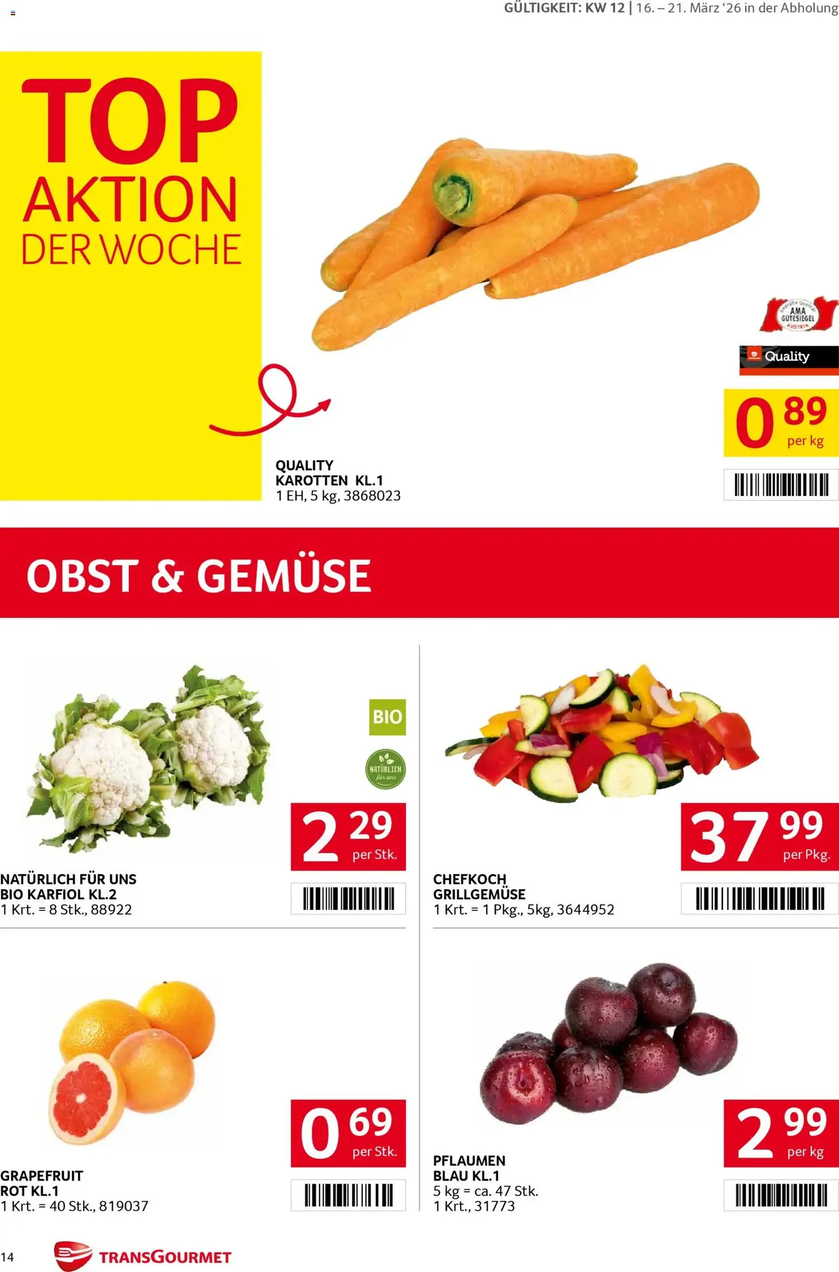 Transgourmet Flugblatt - Gültiger Prospekt ab 16.03.2026, Seite 14 von insgesamt 36