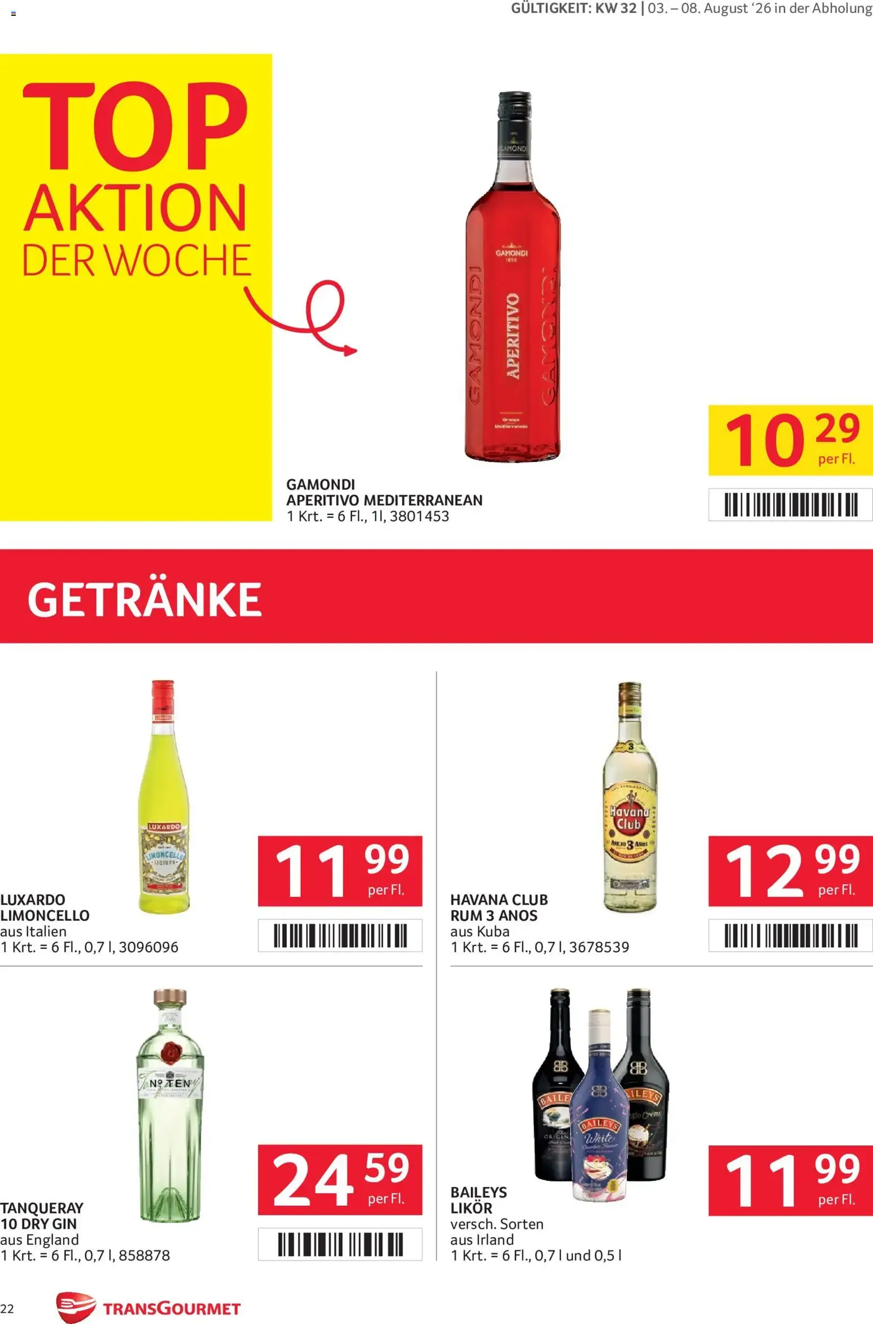Transgourmet Flugblatt - Gültiger Prospekt ab 03.08.2026, Seite 22 von insgesamt 32
