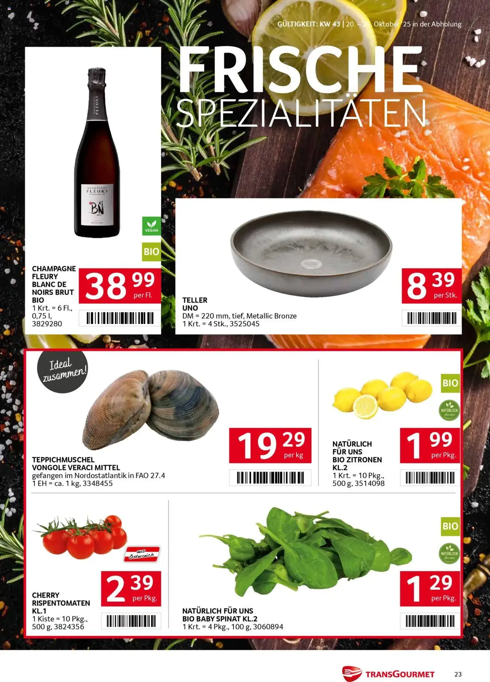 Transgourmet Flugblatt - Gültiger Prospekt ab 20.10.2025, Seite 23 von insgesamt 28 Transgourmet Flugblatt - Gültiger Prospekt ab 20.10.2025, Seite 23 von insgesamt 28